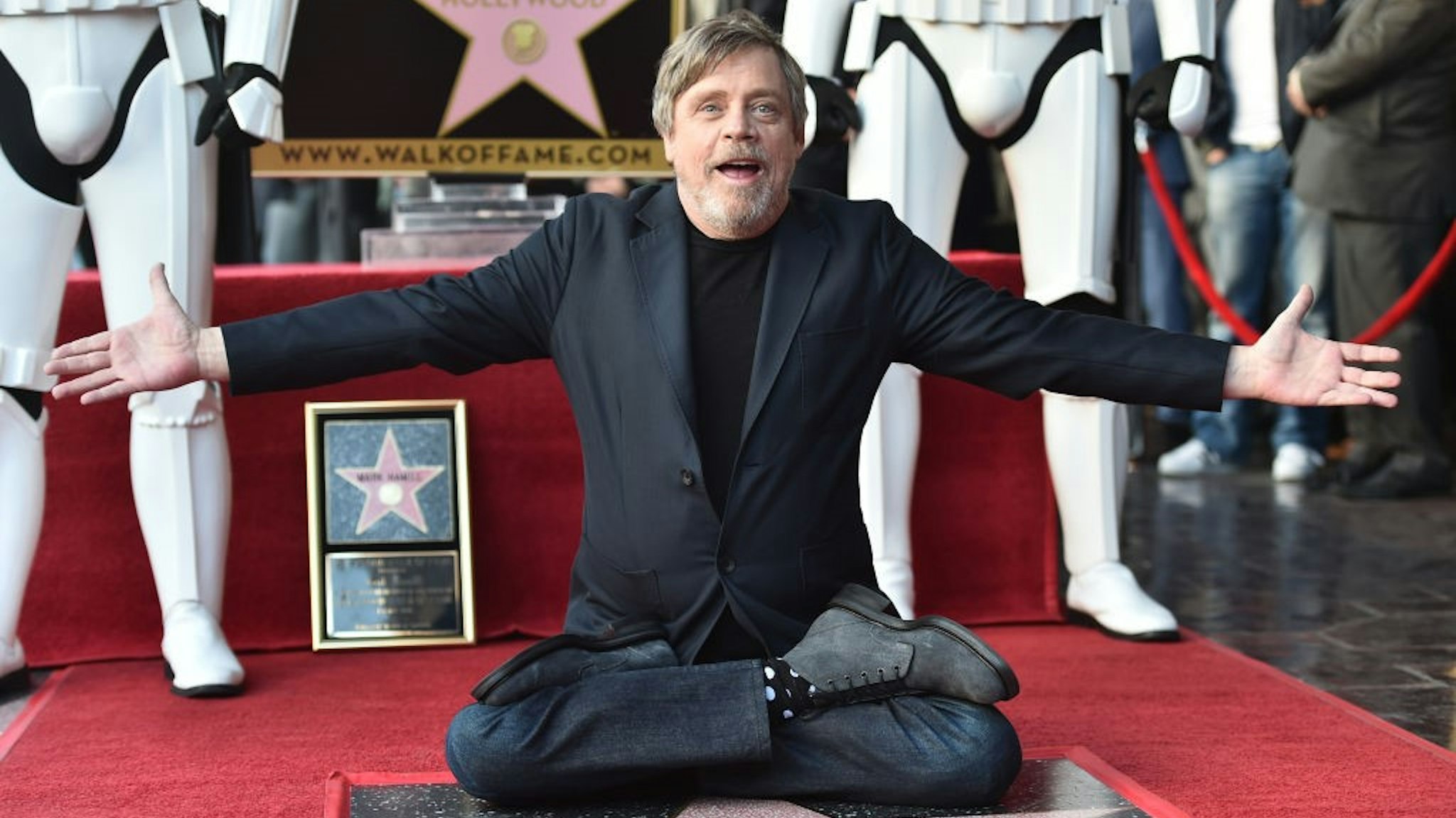 Mark Hamill is honored with a star on the Hollywood Walk of Fame on March 8, 2018 in Hollywood, California.