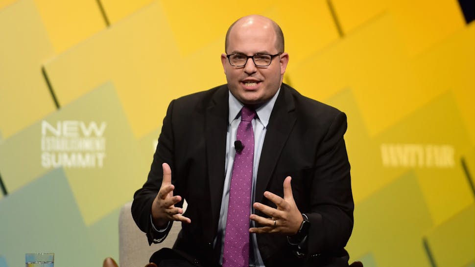 Brian Stelter. Host of Reliable Sources and Senior Media Correspondent at CNN, Brian Stelter speaks onstage at Day 1 of the Vanity Fair New Establishment Summit 2018 at The Wallis Annenberg Center for the Performing Arts on October 9, 2018 in Beverly Hills, California.