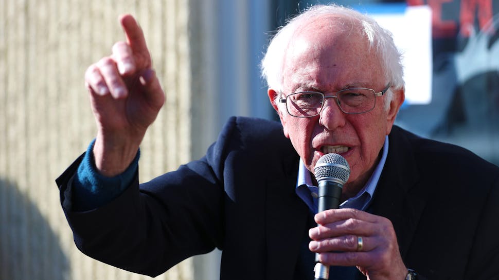 Democratic Presidential Candidate Sen. Bernie Sanders Campaigns Across Iowa IOWA CITY, IOWA - FEBRUARY 02: Democratic presidential candidate Sen. Bernie Sanders (I-VT) speaks during a stop at a campaign field office on February 02, 2020 in Iowa City, Iowa. Iowa's first-in-the-nation caucuses will be held on February 3.
