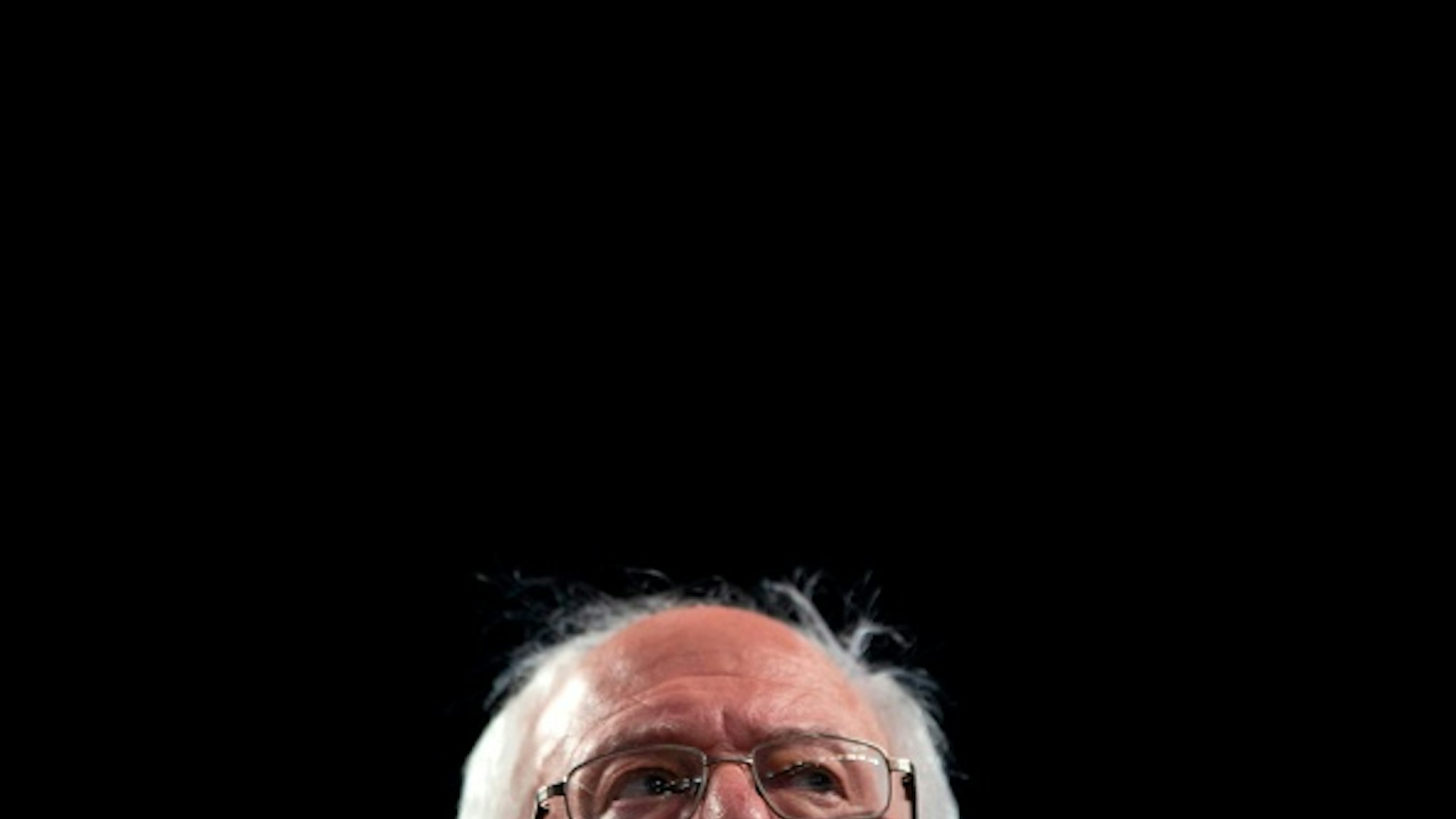Democratic presidential hopeful Vermont Senator Bernie Sanders speaks during a rally at Houston University in Houston, Texas on February 23, 2020.