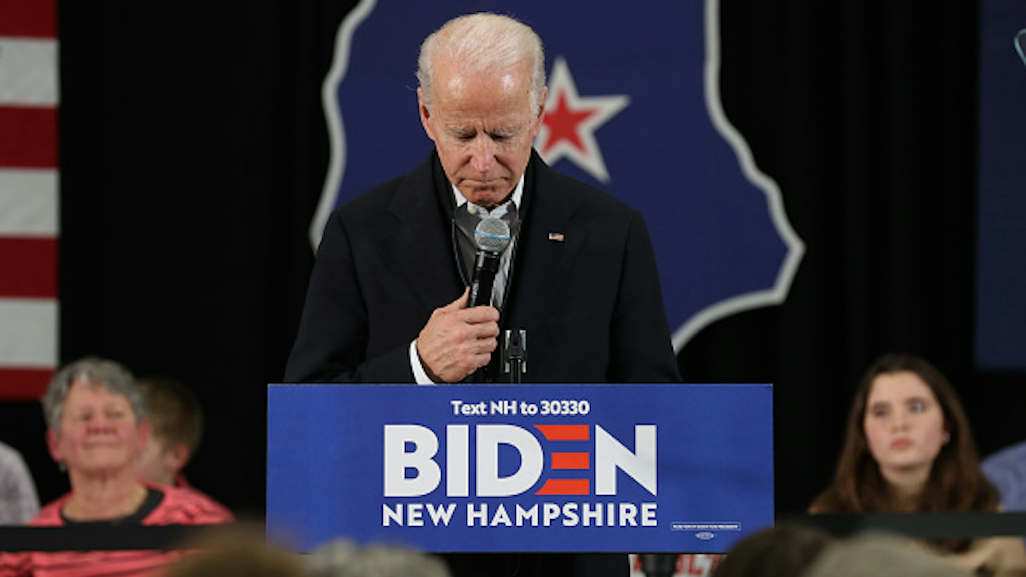 CONCORD, NEW HAMPSHIRE - FEBRUARY 04: Democratic presidential candidate former Vice President Joe Biden speaks during a campaign event on February 04, 2020 in Concord, New Hampshire. A day after the Iowa caucuses Joe Biden is campaigning in New Hampshire ahead of the state's primary on February 11.