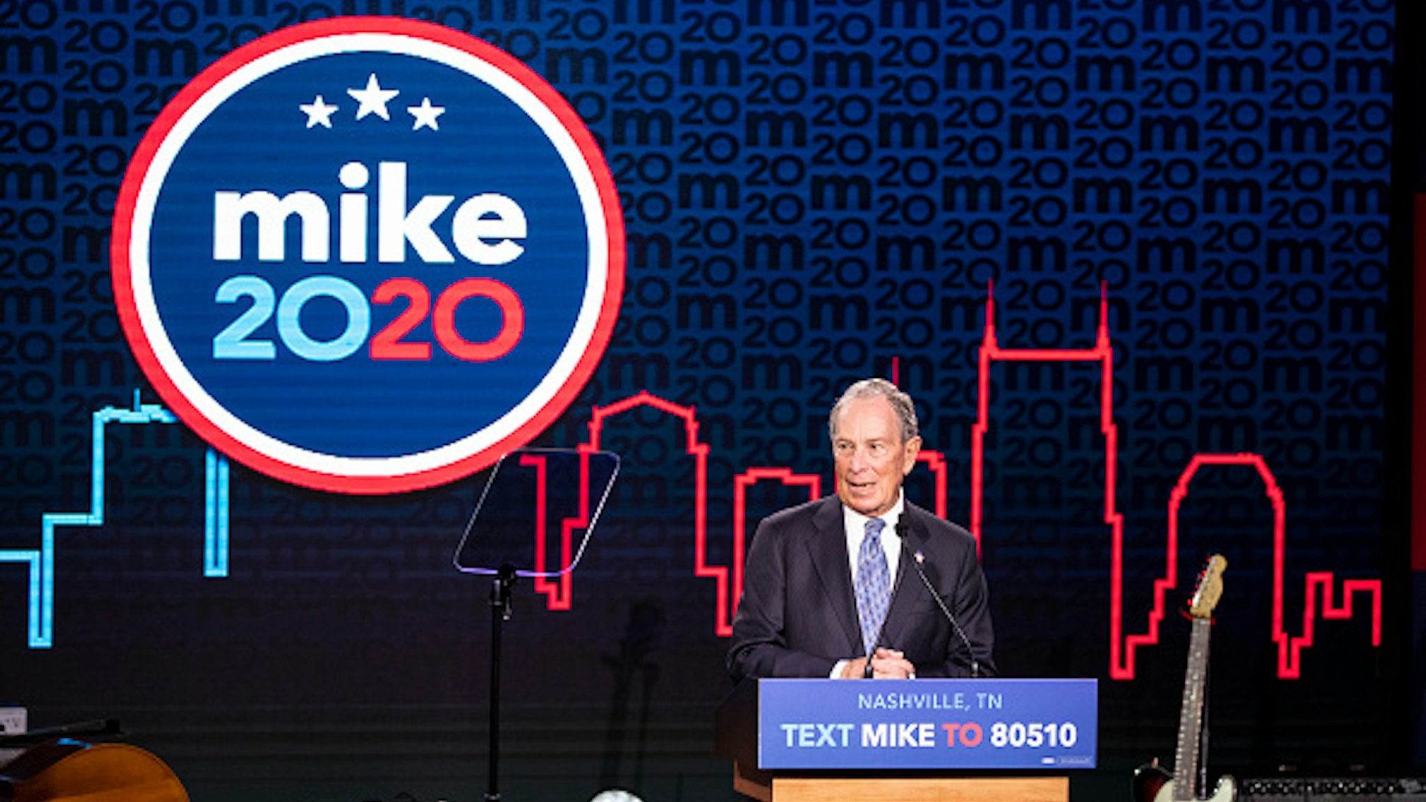 NASHVILLE, TN - FEBRUARY 12: Democratic presidential candidate former New York City Mayor Mike Bloomberg delivers remarks during a campaign rally on February 12, 2020 in Nashville, Tennessee. Bloomberg is holding the rally to mark the beginning of early voting in Tennessee ahead of the Super Tuesday primary on March 3rd.