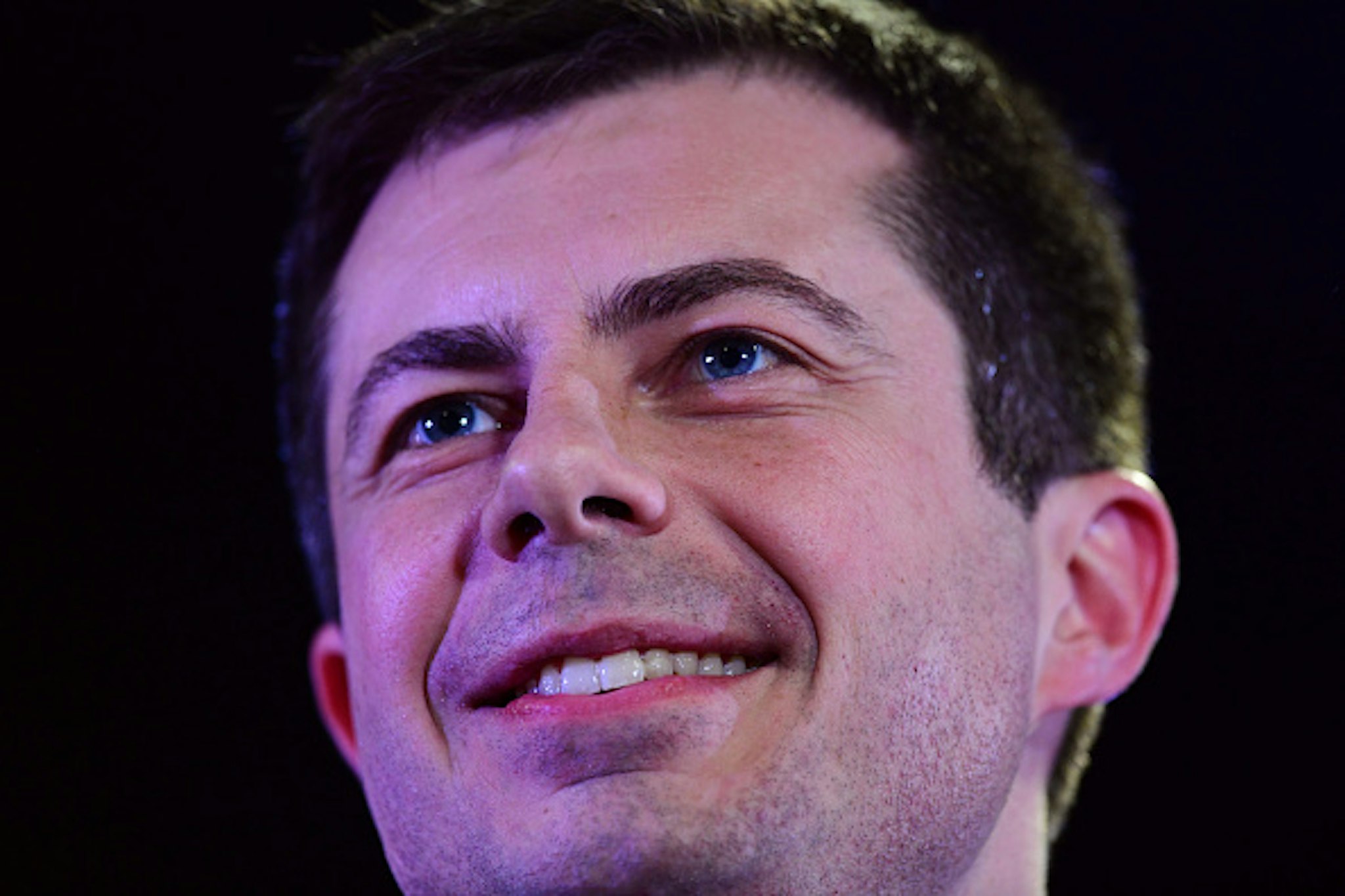 AURORA, CO - FEBRUARY 22: Presidential candidate Pete Buttigieg addresses during the town hall meeting at Crowne Plaza Denver Airport Convention Center in Aurora, Colorado on Saturday. February 22, 2020.