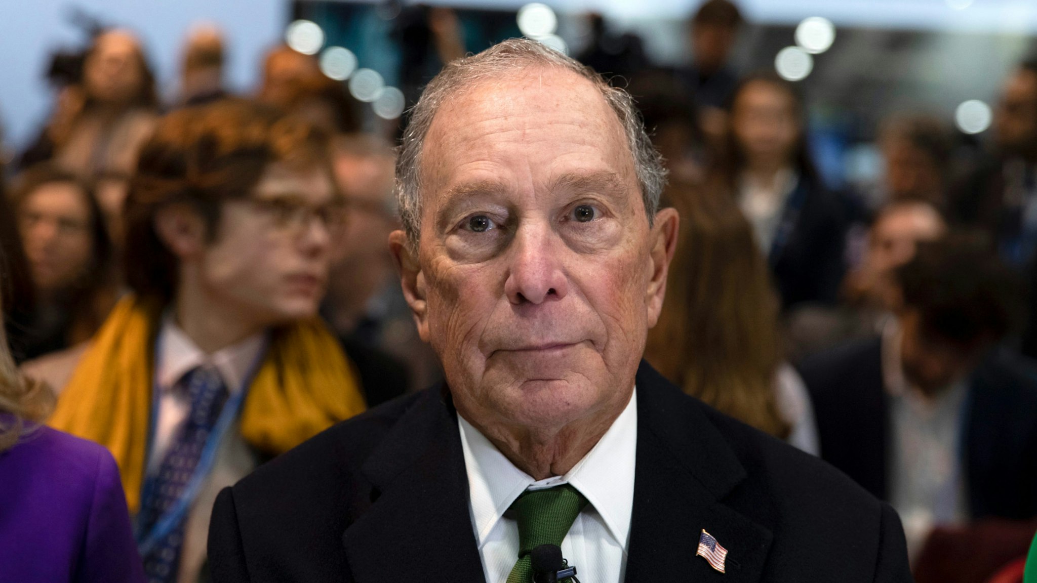 Democratic presidential candidate for US and former New York City Mayor Michael Bloomberg attends an event at the COP25 Climate Conference on December 10, 2019 in Madrid, Spain.