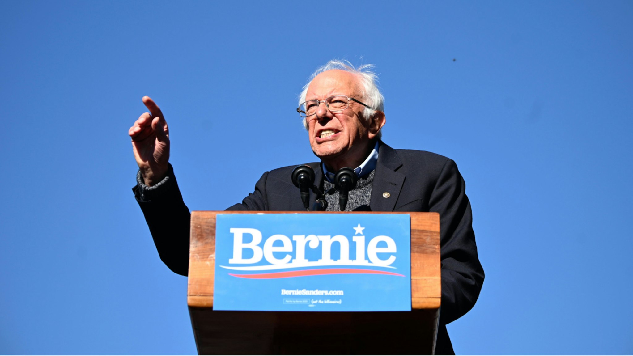 2020 Democratic presidential hopeful US Senator Bernie Sanders (D-VT) speaks to supporters during a campaign rally on October 19, 2019 in New York City.