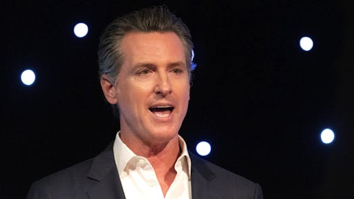 California Governor Gavin Newsom California Governor Gavin Newsom speaks at Planets Explore 19 Conference in San Francisco, California on October 15, 2019. The Governor talks about the importance of protecting our environment and enhance the states capability at dealing with natural disasters such as wild fire.