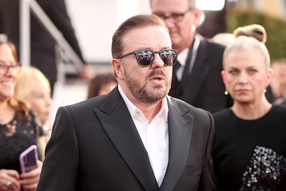 WATCH Ricky Gervais Trolls Natalie Portman’s Feminist Oscar Dress