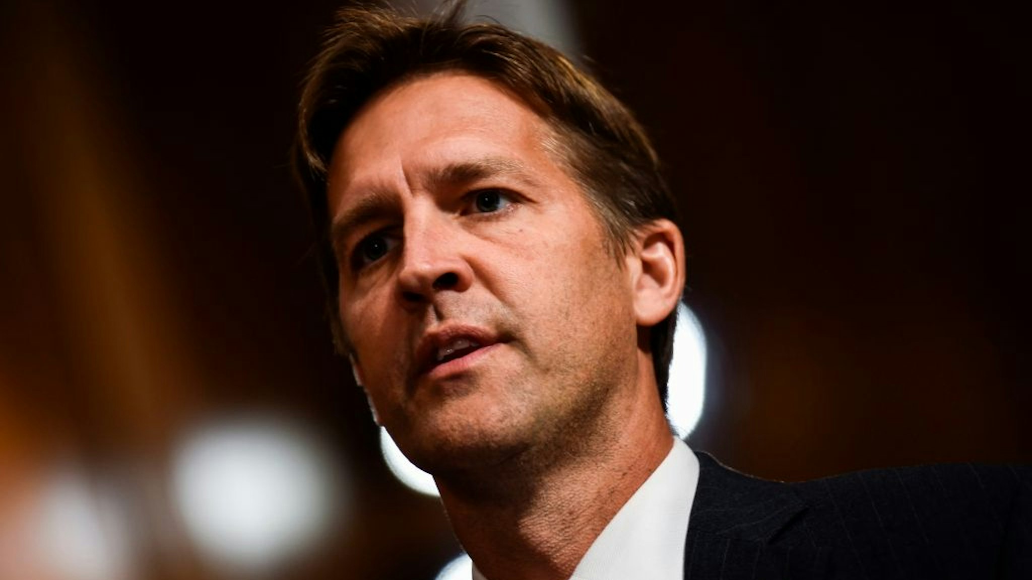 Senate Judiciary Committee member Senator Ben Sasse (R-NE) looks on during a markup hearing on Capitol Hill in Washington, DC on September 28, 2018, on the nomination of Brett M. Kavanaugh to be an associate justice of the Supreme Court of the United States.