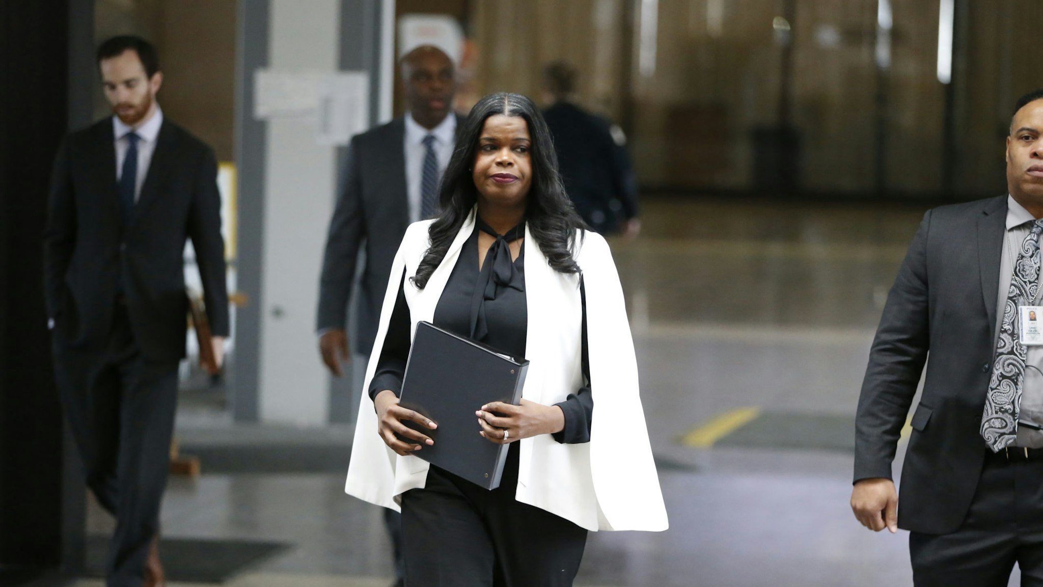 CHICAGO, IL - FEBRUARY 23: Cook County State's attorney Kim Foxx arrives to speak with reporters and details the charges against R. Kelly's first court appearance at the Leighton Criminal Courthouse on February 23, 2019 in Chicago, Illinois. (Photo by Nuccio DiNuzzo/Getty Images)