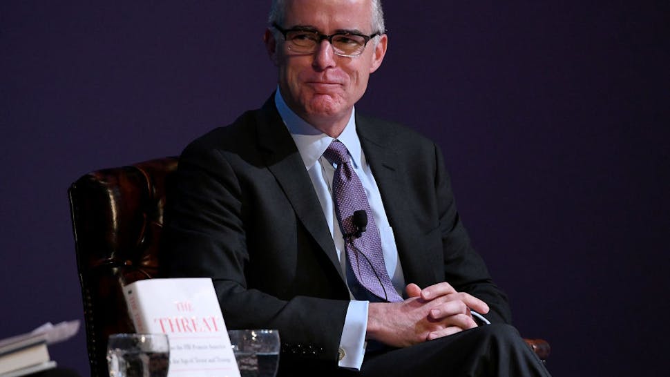 Andrew McCabe Andrew McCabe presents onstage at the American Jewish University on March 14, 2019 in Los Angeles, California.