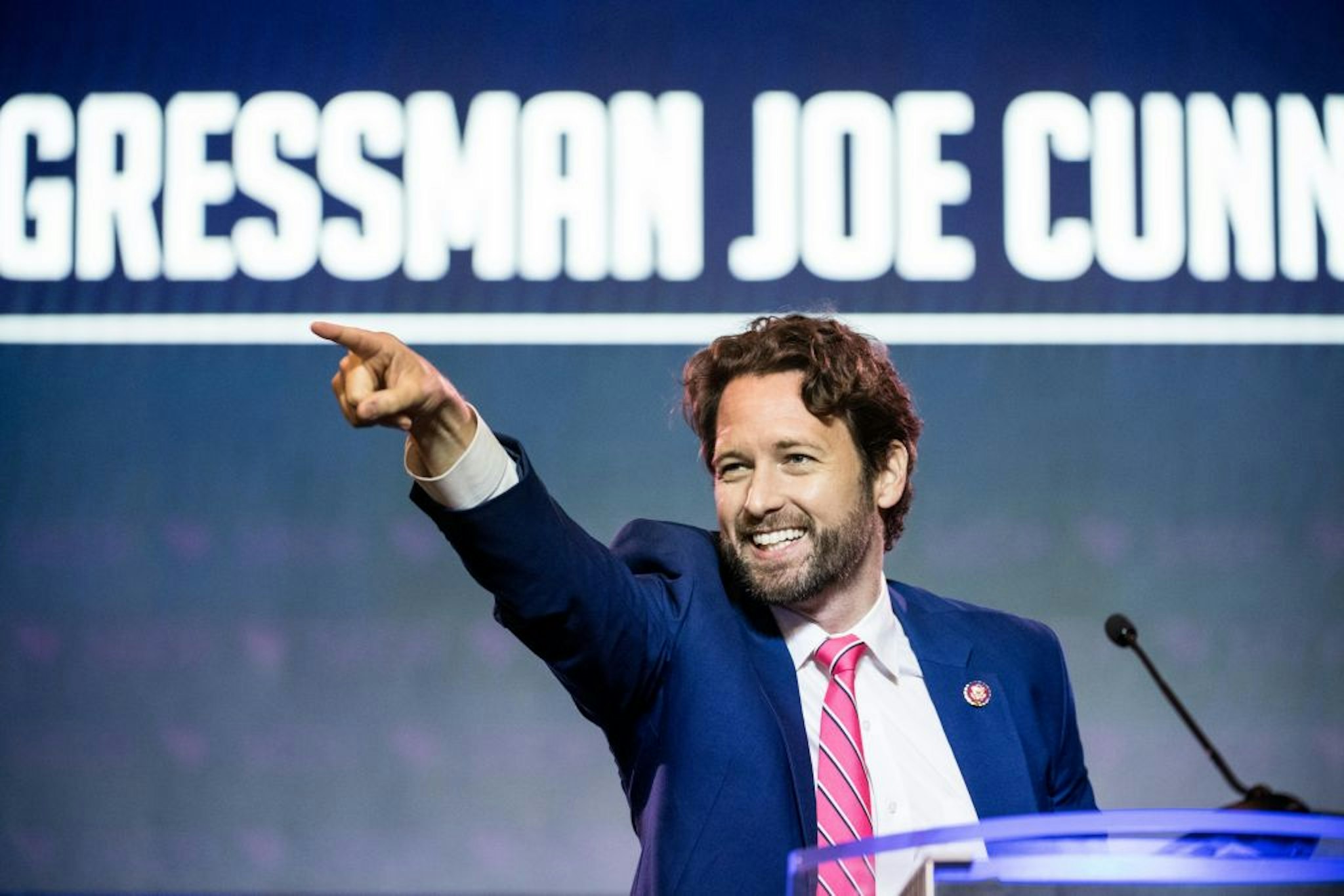 Rep. Joe Cunningham (D-SC) addresses the crowd at the 2019 South Carolina Democratic Party State Convention on June 22, 2019 in Columbia, South Carolina.