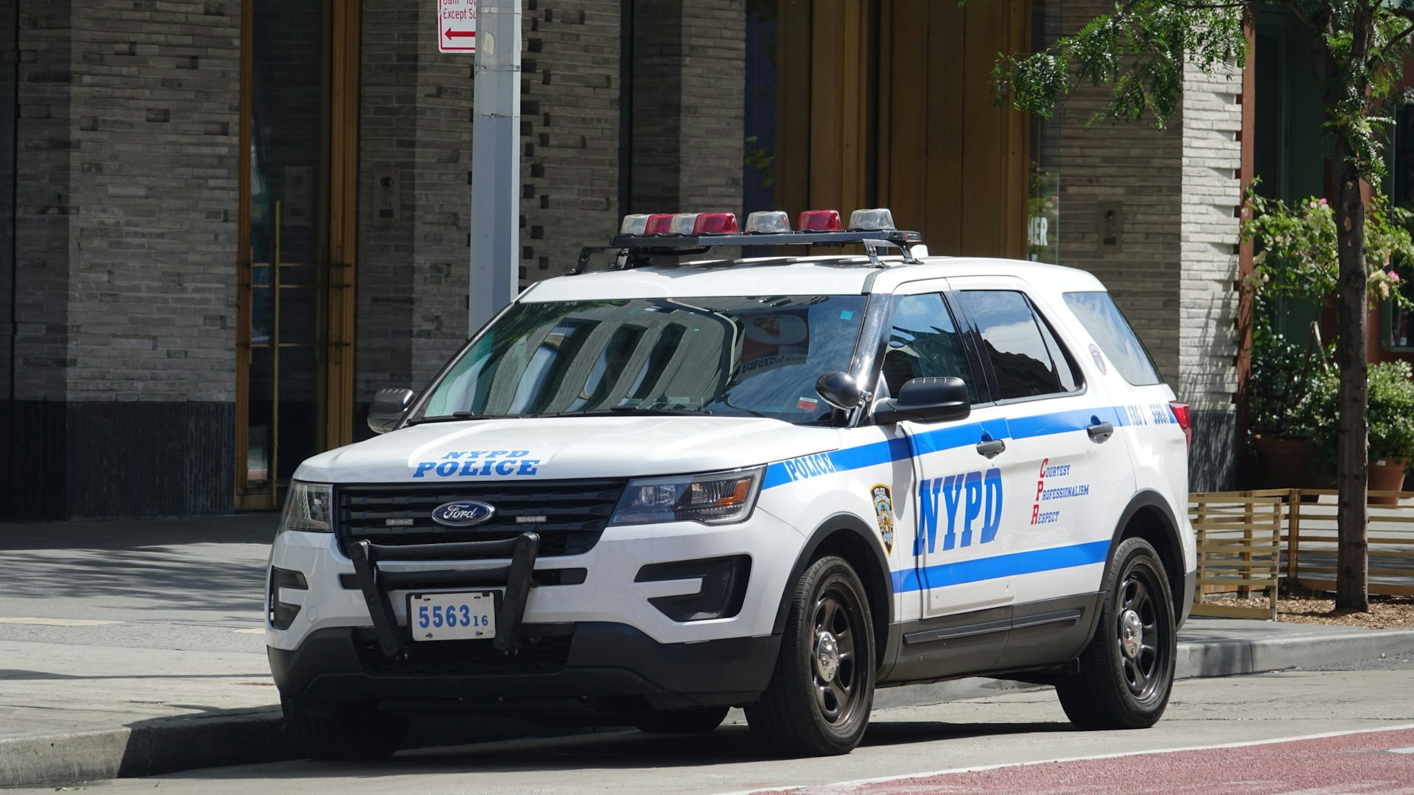 08 September 2019, US, New York: A New York City Police Department (NYPD) car is parked in the Chelsea district of Manhattan. Photo: Alexandra Schuler/dpa (Photo by Alexandra Schuler/picture alliance via Getty Images)