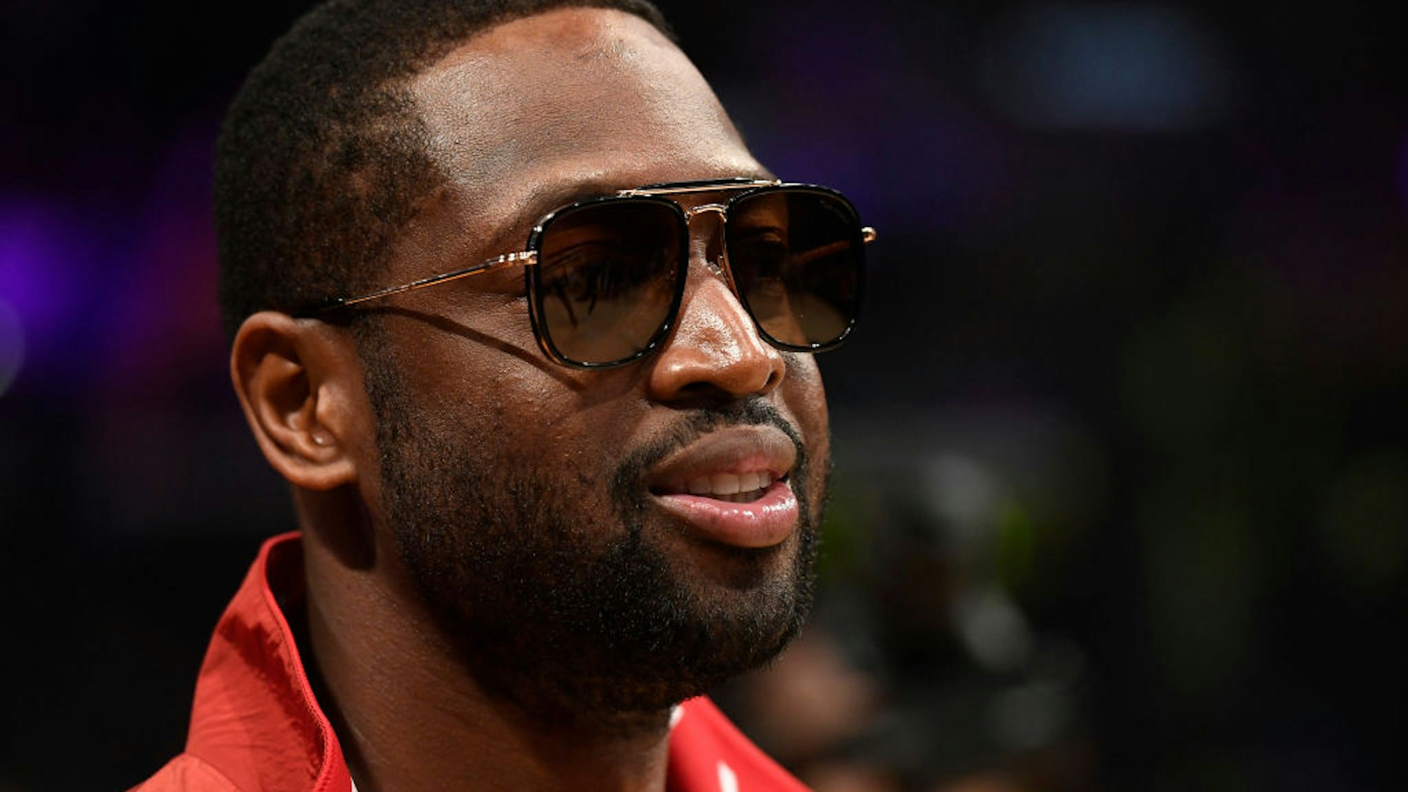 Former Miami Heat player Dwyane Wade attends the game between the Miami Heat and Los Angeles Lakers at Staples Center on November 8, 2019 in Los Angeles, California.