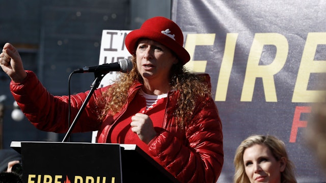 Abigail Disney speaks during "Fire Drill Friday" climate change protest on November 15, 2019 in Washington, DC.