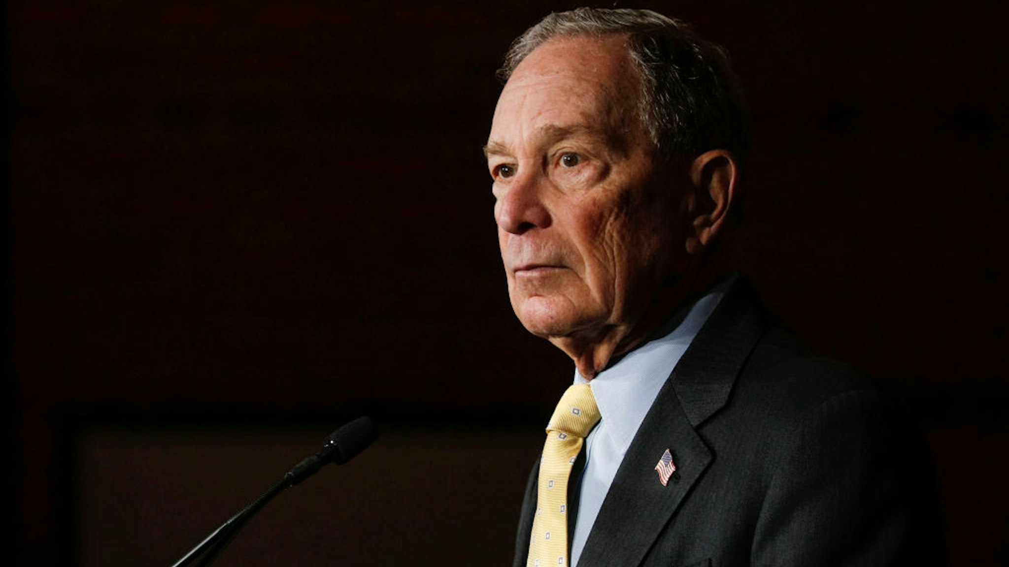 Democratic presidential candidate Mike Bloomberg holds a campaign rally on February 4, 2020 in Detroit, Michigan.