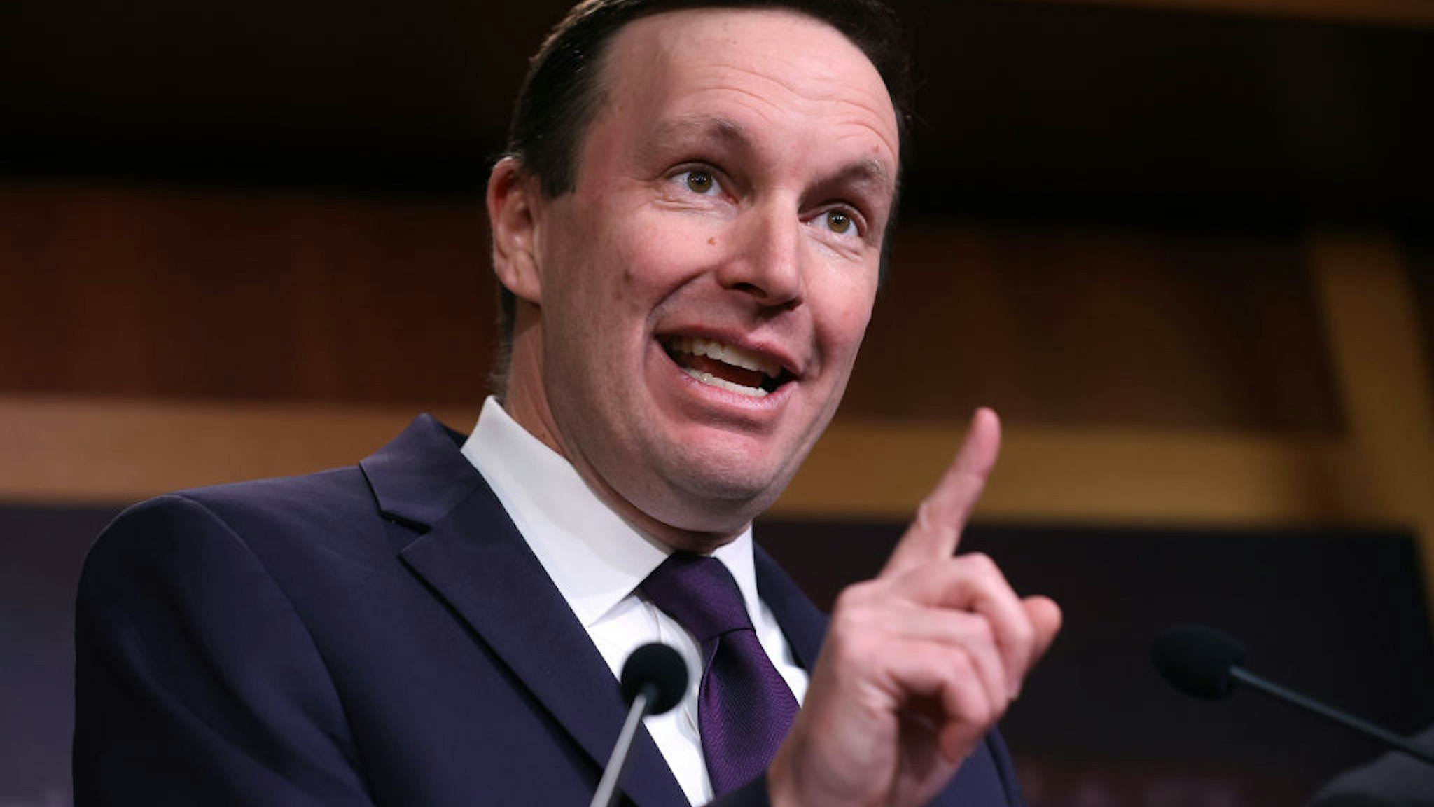 Sen. Chris Murphy (D-CT) speaks during a news conference at the U.S. Capitol January 22, 2020 in Washington, DC.