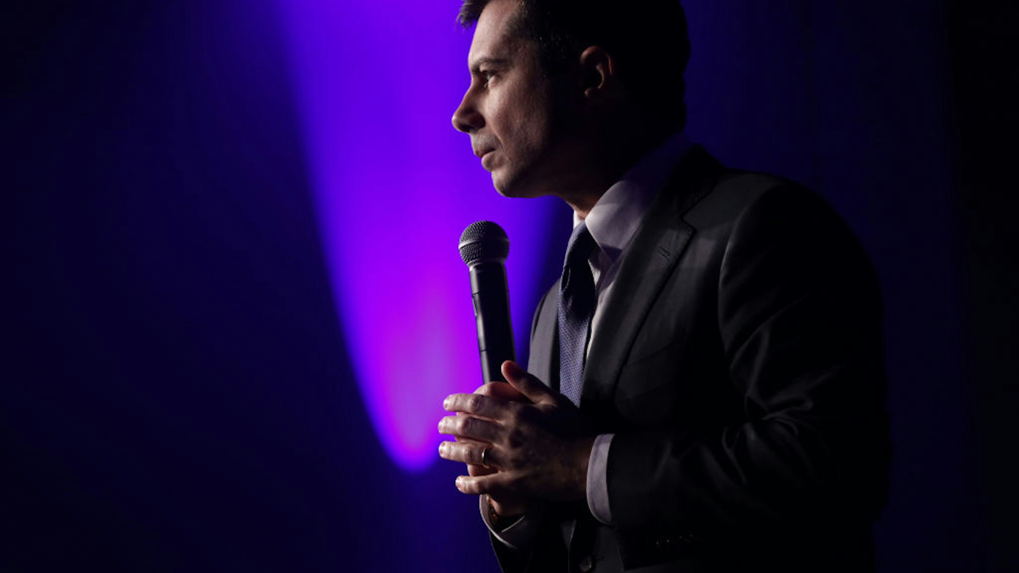 Democratic presidential candidate former South Bend, Indiana Mayor Pete Buttigieg speaks during the Clark County Democrats Kick Off to Caucus Gala at Tropicana Las Vegas February 15, 2020 in Las Vegas, Nevada.