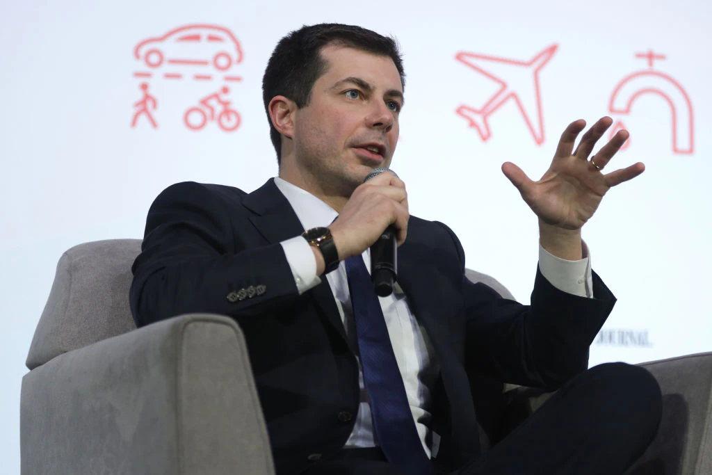 Democratic presidential candidate former South Bend, Indiana Mayor Pete Buttigieg participates in a “Moving America Forward: A Presidential Candidate Forum on Infrastructure, Jobs, and Building a Better America” at University of Nevada February 16, 2020 in Las Vegas, Nevada.