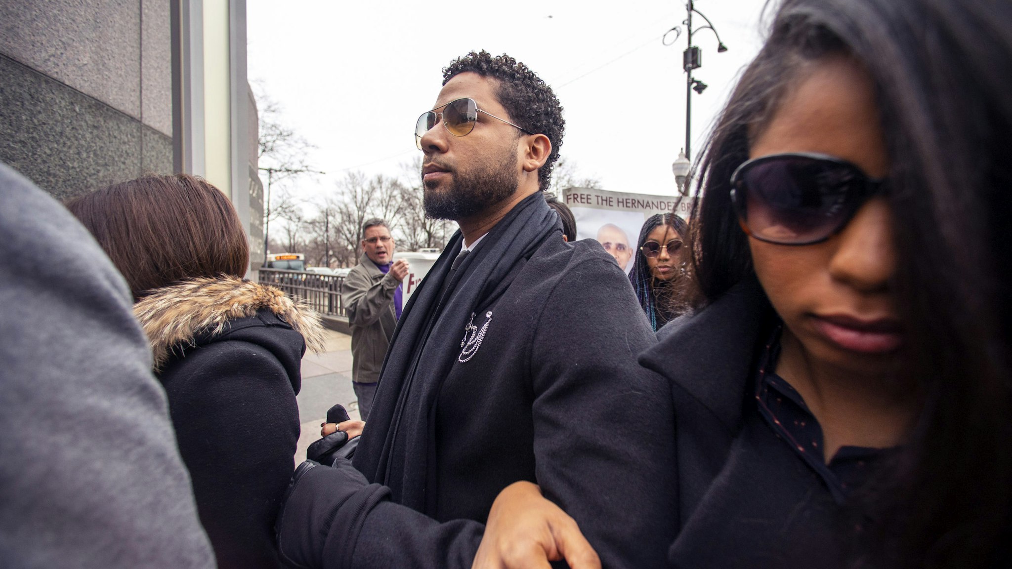 CHICAGO, ILLINOIS - FEBRUARY 24: Actor Jussie Smollett arrives at the Leighton Criminal Courthouse on February 24, 2020 in Chicago, Illinois. Smollett pleaded not guilty to charges of disorderly conduct in a new criminal case connected to allegations he staged a hate crime on himself. (Photo by Nuccio DiNuzzo/Getty Images)