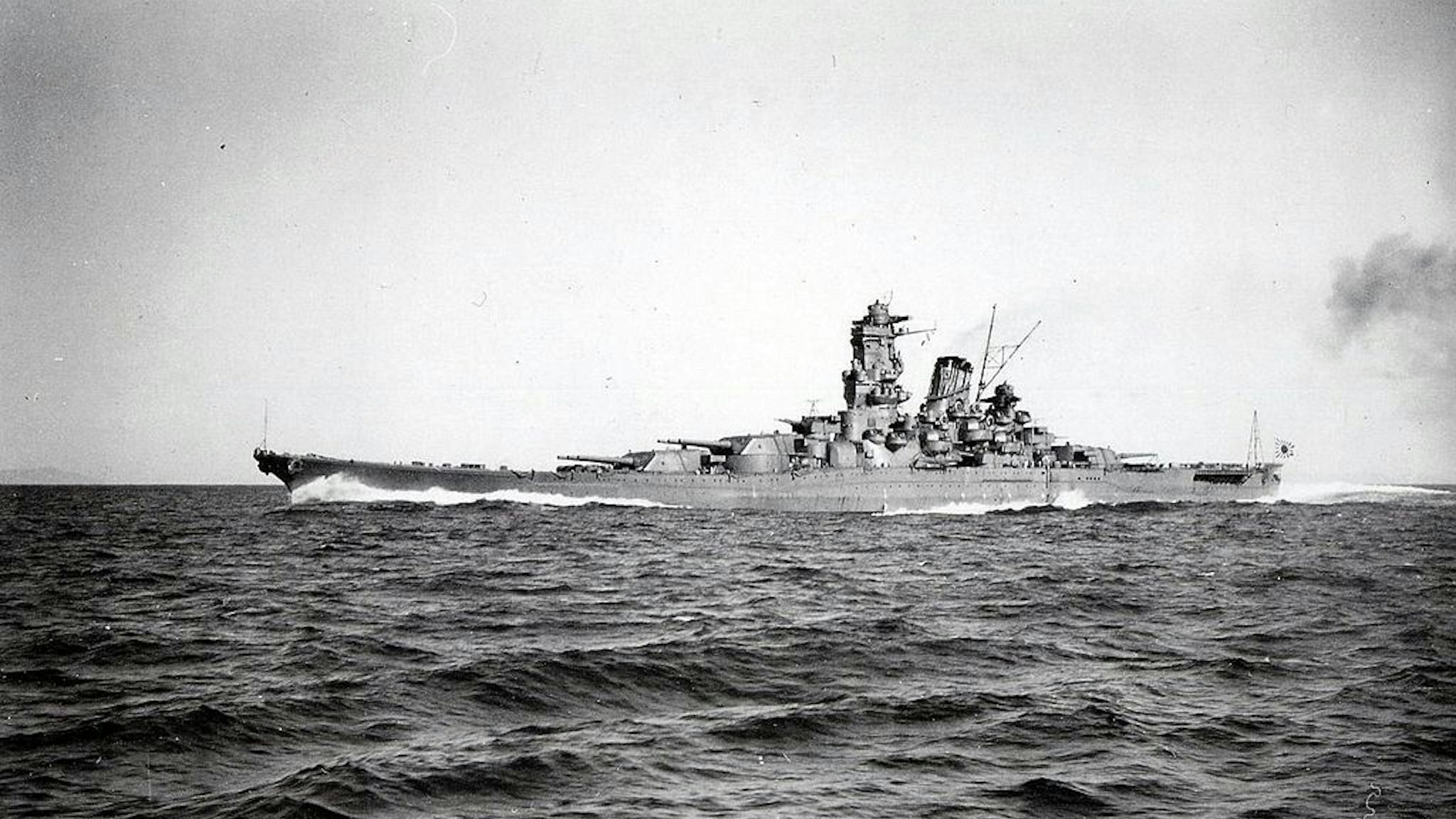 Photograph of the IJN Yamato the lead ship of the Yamato class of battleships that served with the Imperial Japanese Navy during World War II. Dated 1941