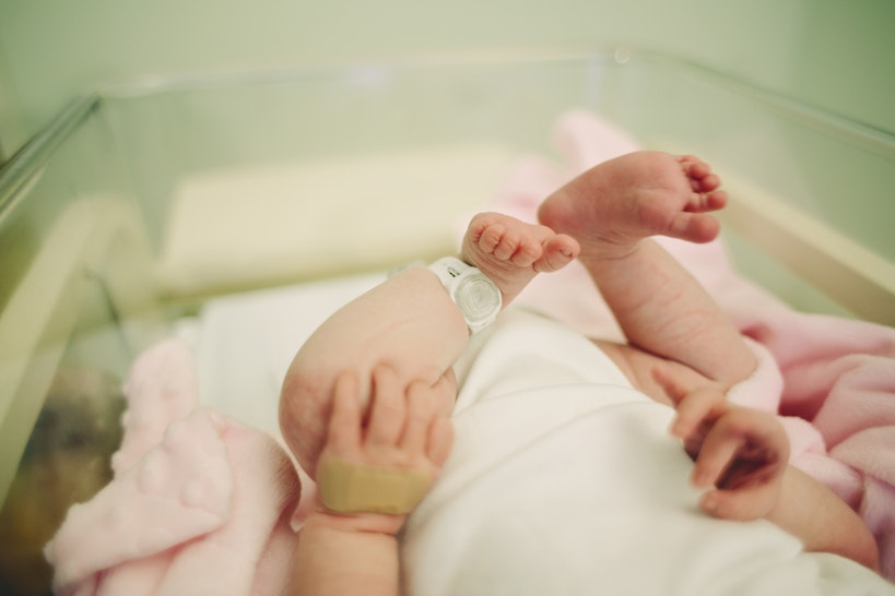 Baby in hospital - stock photo