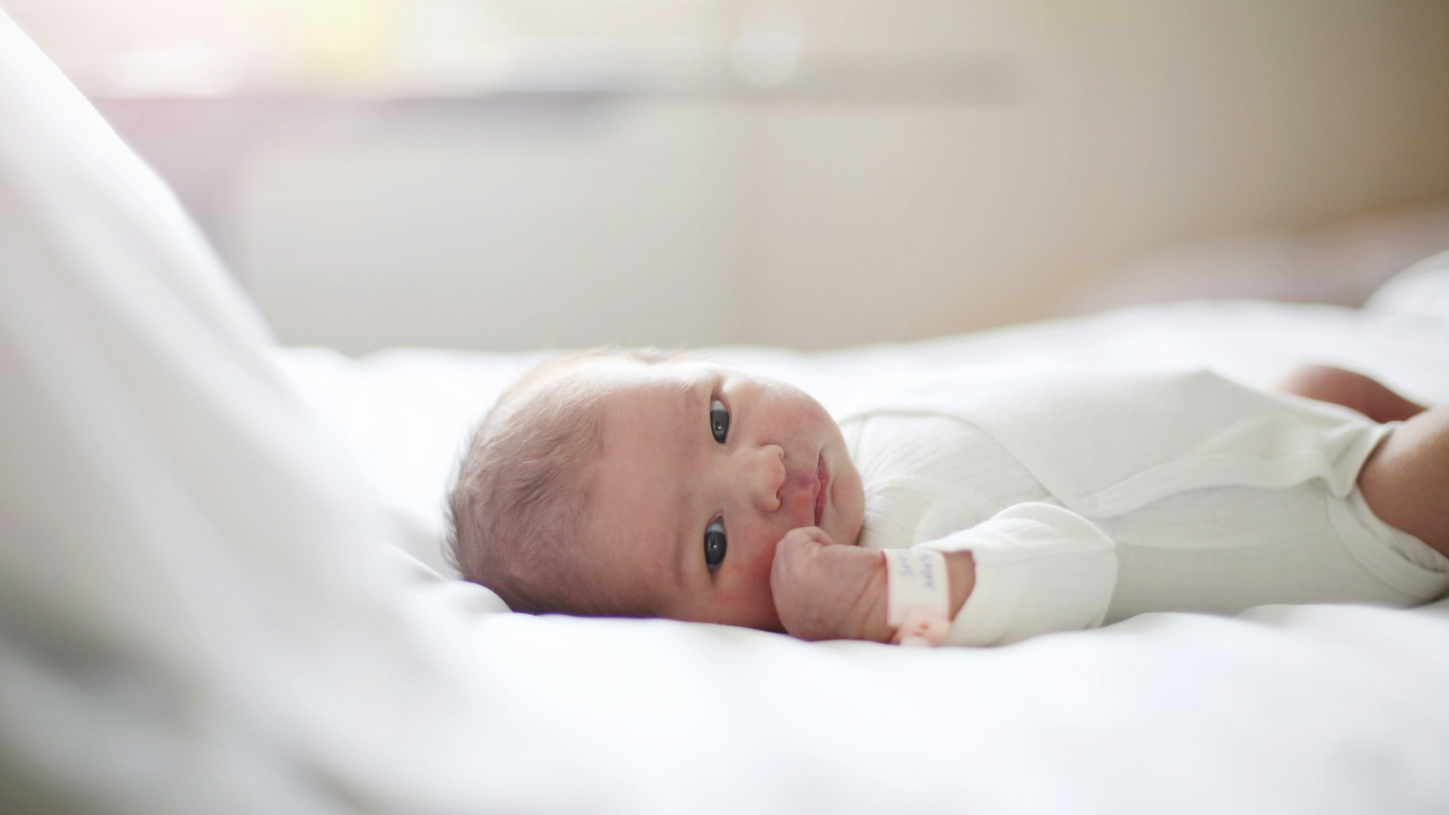 A newborn at the maternity ward - stock photo