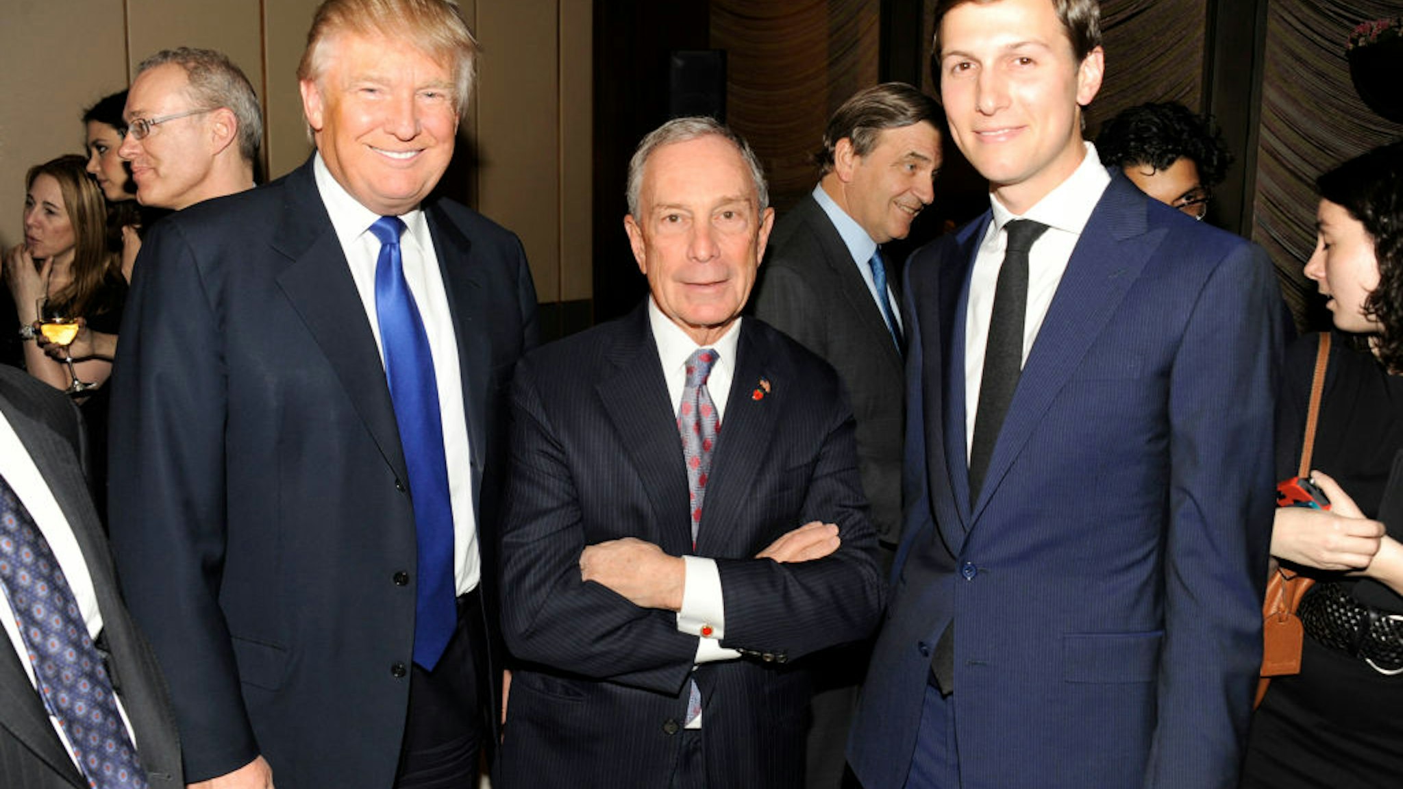 (L-R) Donald Trump, Mayor Michael Bloomberg and Jared Kushner attend The New York Observer 25th Anniversary at Four Seasons Restaurant on March 14, 2013 in New York City.