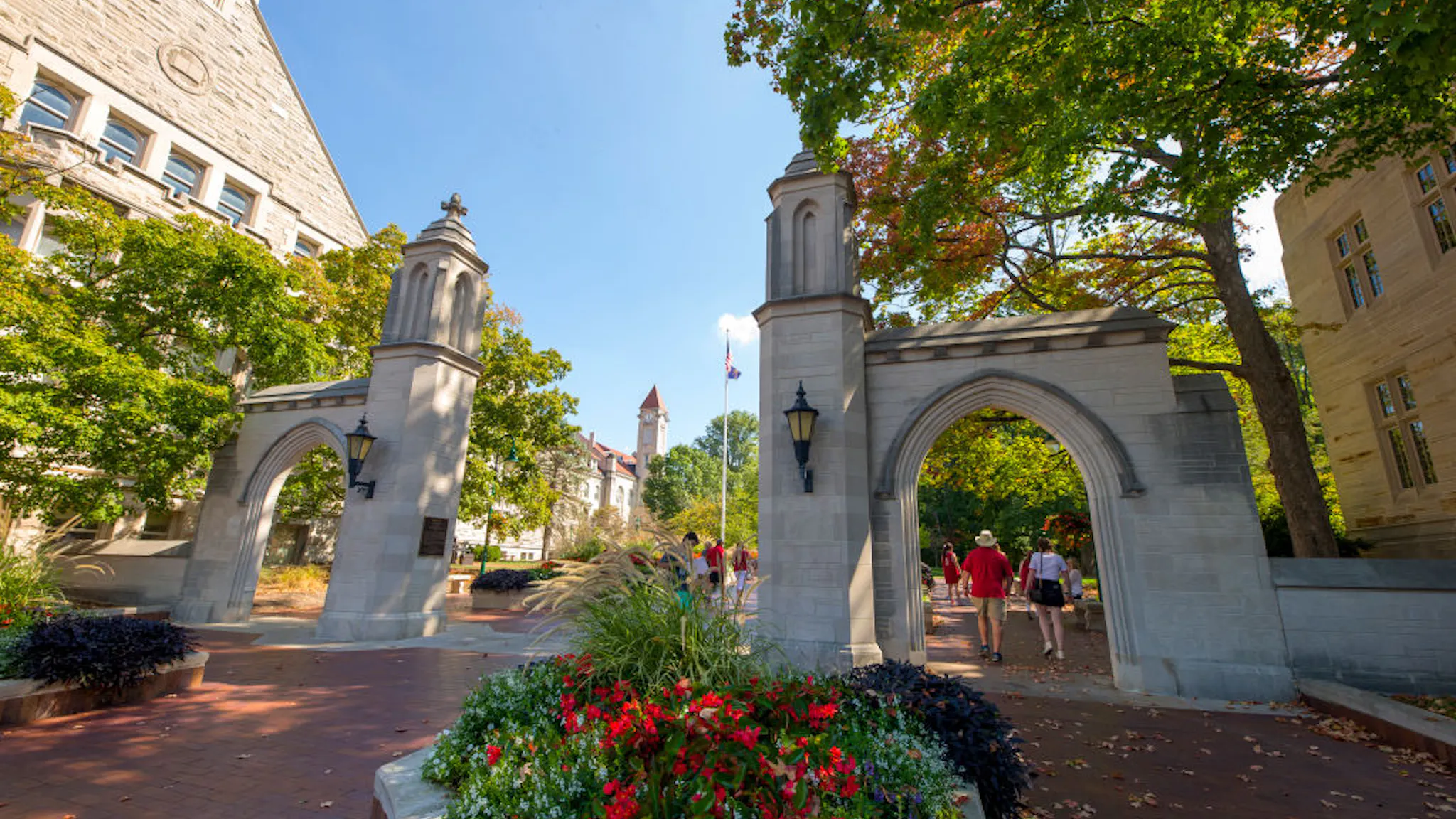 Georgia Southern v Indiana General view of Sample Gates on the campus of Indiana University are seen before the game against the Georgia Southern Eagles at Memorial Stadium on September 23, 2017 in Bloomington, Indiana.