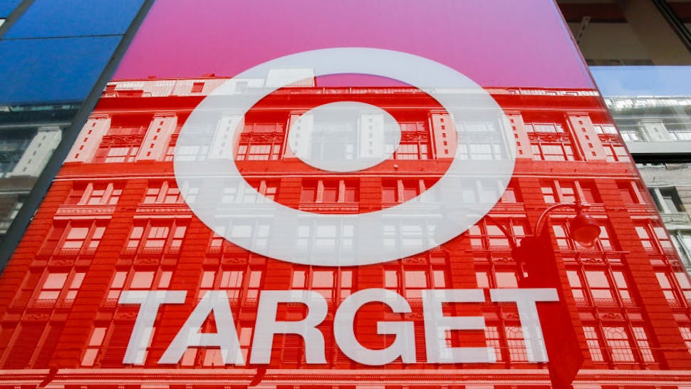 Target expects to report earnings for the fiscal Quarter The logo of Target Corporation "TGT" is seen on one of its branch at middle Manhattan on May 21, 2018 in New York,