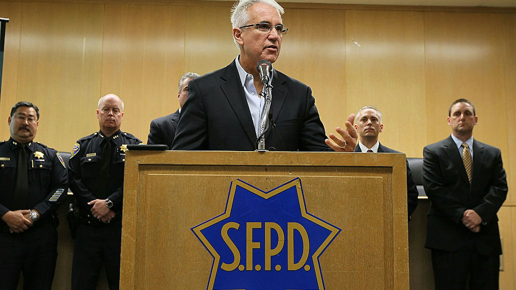 San Francisco Police Chief George Gascon speaks during a news conference at the San Francisco Hall of Justice May 5, 2010 in San Francisco, California.