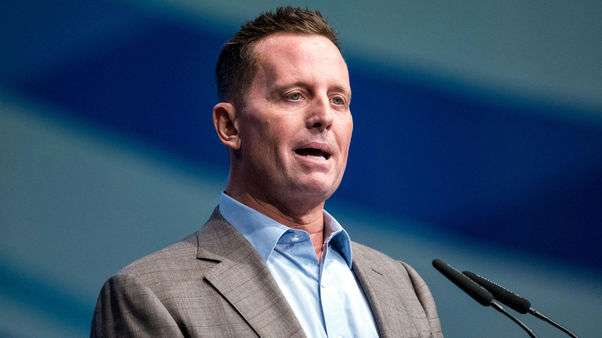 Richard Grenell, US ambassador to Germany, gives a speech as he attends a congress of the Junge Union (JU), the youth wing of Germany's conservative CDU/CSU union, on October 5, 2018 in Kiel, northern Germany.