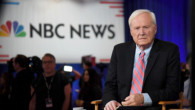 LAS VEGAS, NEVADA - FEBRUARY 19: Chris Matthews of MSNBC waits to go on the air inside the spin room at Bally's Las Vegas Hotel &amp; Casino after the Democratic presidential primary debate on February 19, 2020 in Las Vegas, Nevada. Six candidates qualified for the third Democratic presidential primary debate of 2020, which comes just days before the Nevada caucuses on February 22.