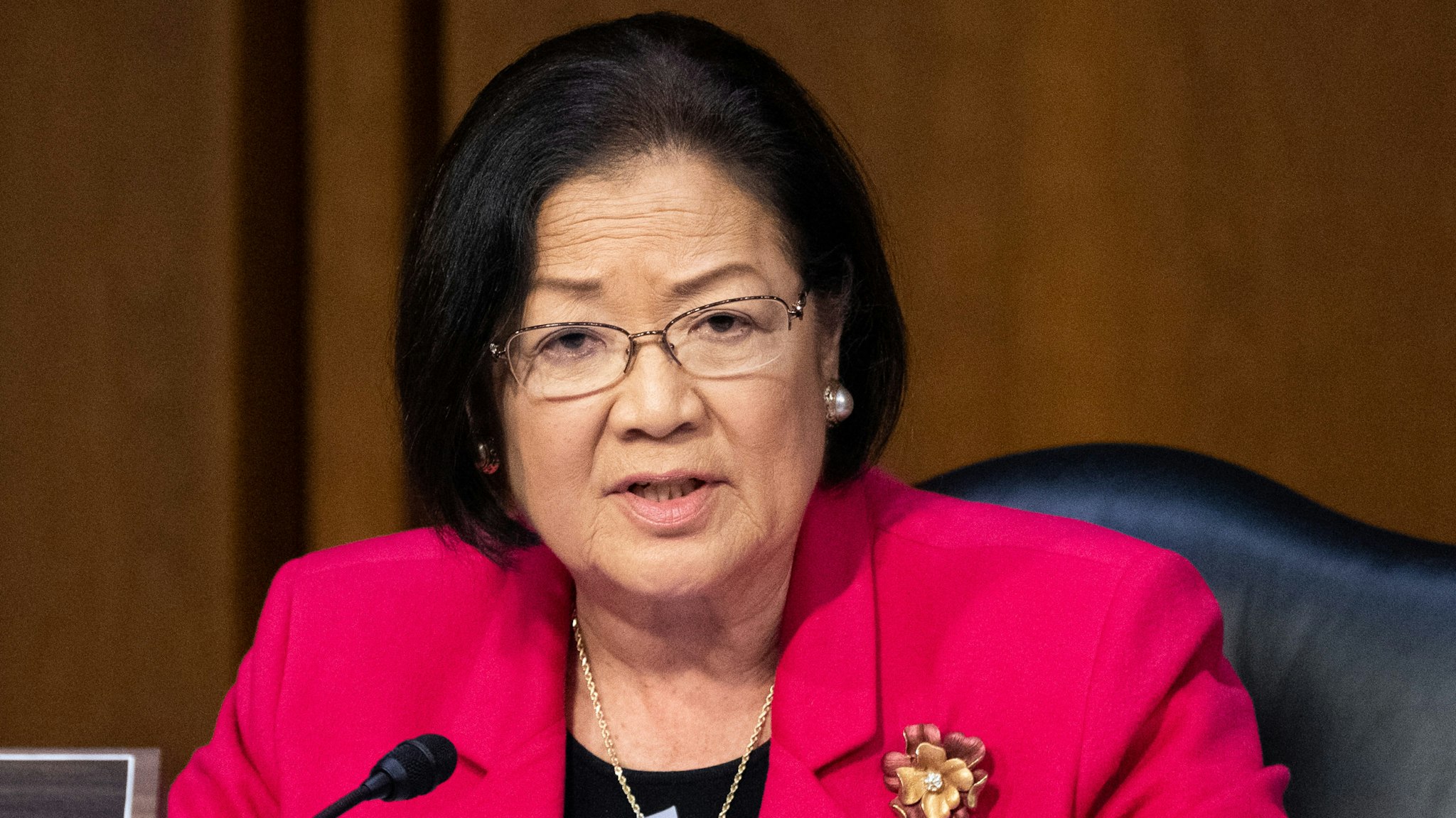 WASHINGTON, DC, UNITED STATES, DECEMBER 11, 2019: Senator Mazie Hirono (D-HI) speaks during the Senate Judiciary Committee Hearing on the Department of Justice (DOJ) Inspector General's report regarding the investigation into DOJ and FBIs work regarding the 2016 presidential election.