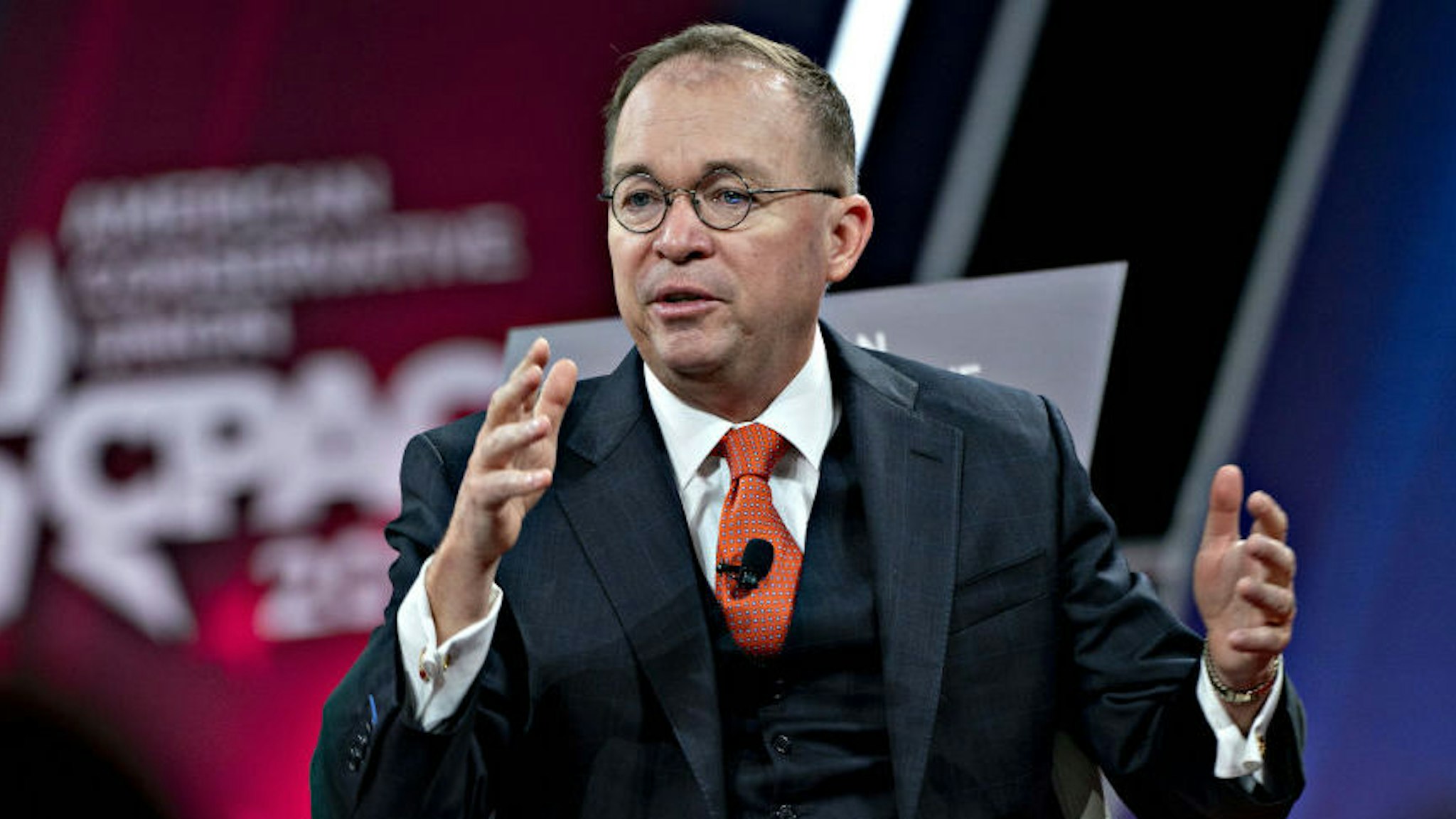 Mick Mulvaney, acting White House chief of staff, speaks during a discussion at the Conservative Political Action Conference (CPAC) in National Harbor, Maryland, U.S., on Friday, Feb. 28, 2020. President Trump will address this years CPAC after seeking to close ranks within his administration about the threat posed by the coronavirus and how the U.S. government plans to stop its spread following mixed messages that rattled Wall Street. Photographer: Andrew Harrer/Bloomberg