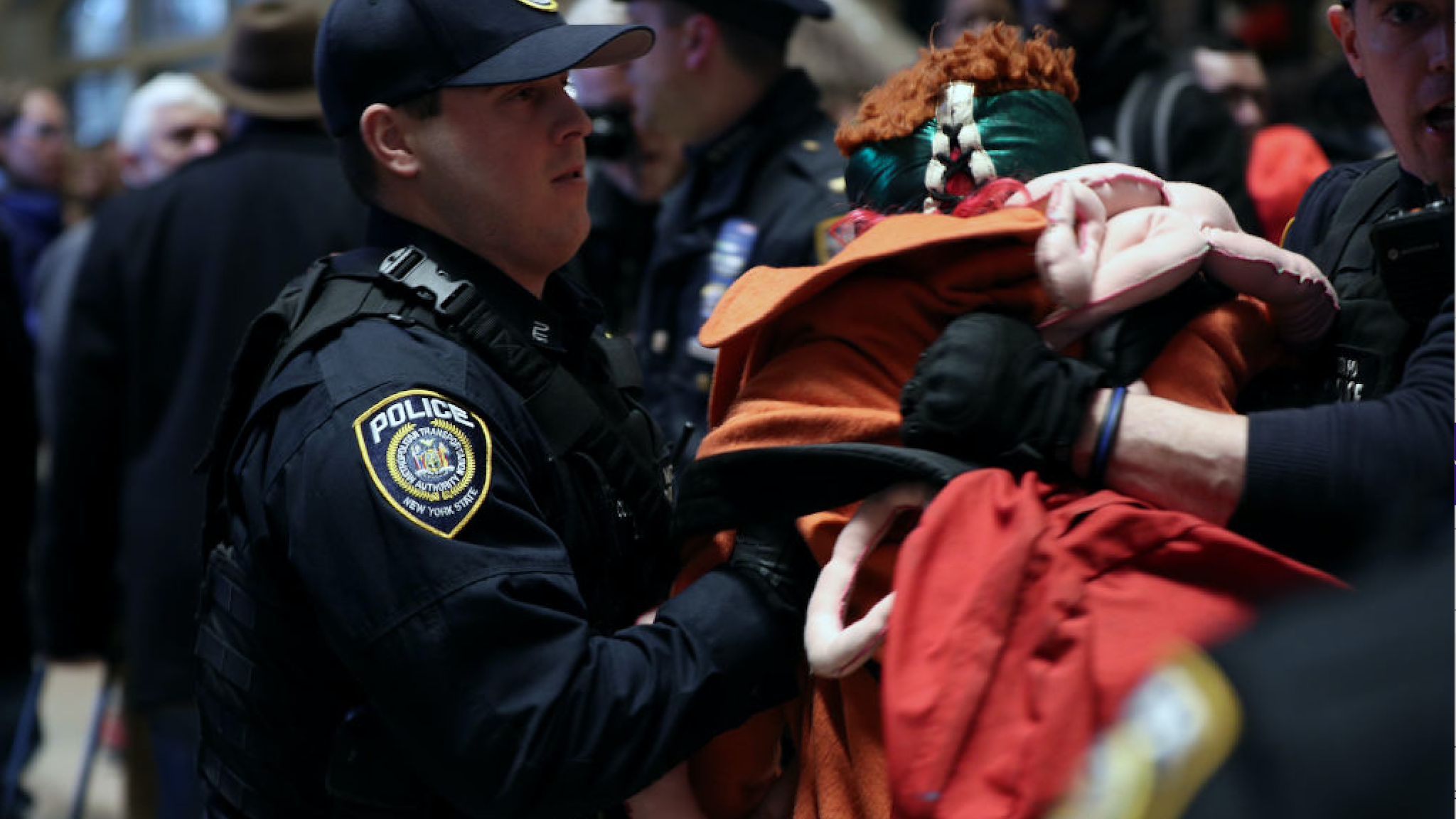 Thousands of protesters flocked to Grand Central Terminal and flowed out into Midtown's streets during rush hour Friday to protest increased policing and rising fares in New York City's subways at Grand Central Terminal in New York on January 31, 2020.