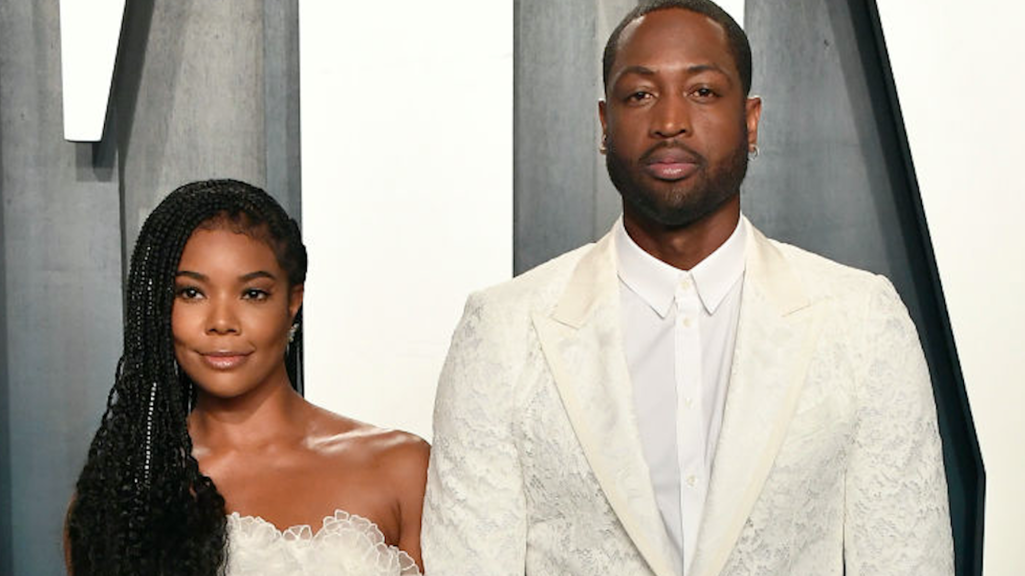 Gabrielle Union and Dwyane Wade attend the 2020 Vanity Fair Oscar Party hosted by Radhika Jones at Wallis Annenberg Center for the Performing Arts on February 09, 2020 in Beverly Hills, California.