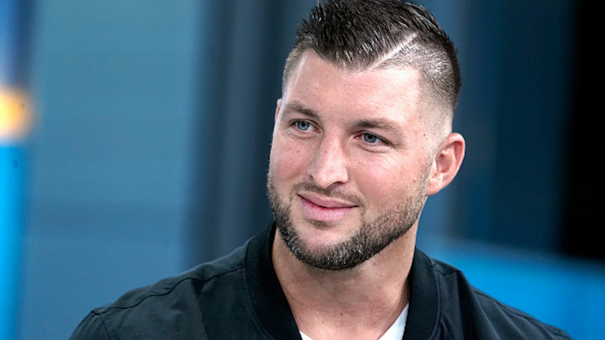 NEW YORK, NEW YORK - OCTOBER 09: Professional baseball player Tim Tebow visits "Fox &amp; Friends" at Fox News Channel Studios on October 09, 2019 in New York City.