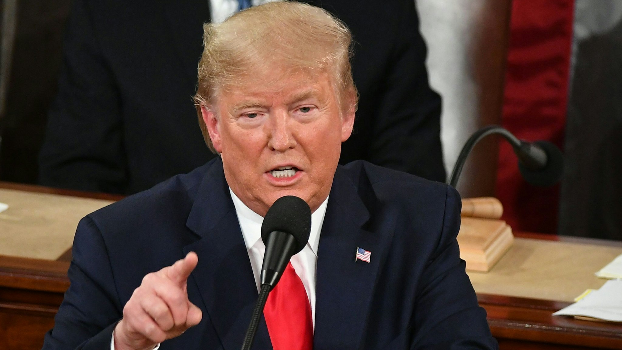 US President Donald Trump delivers his State of the Union address at the US Capitol in Washington, DC, on February 4, 2020.