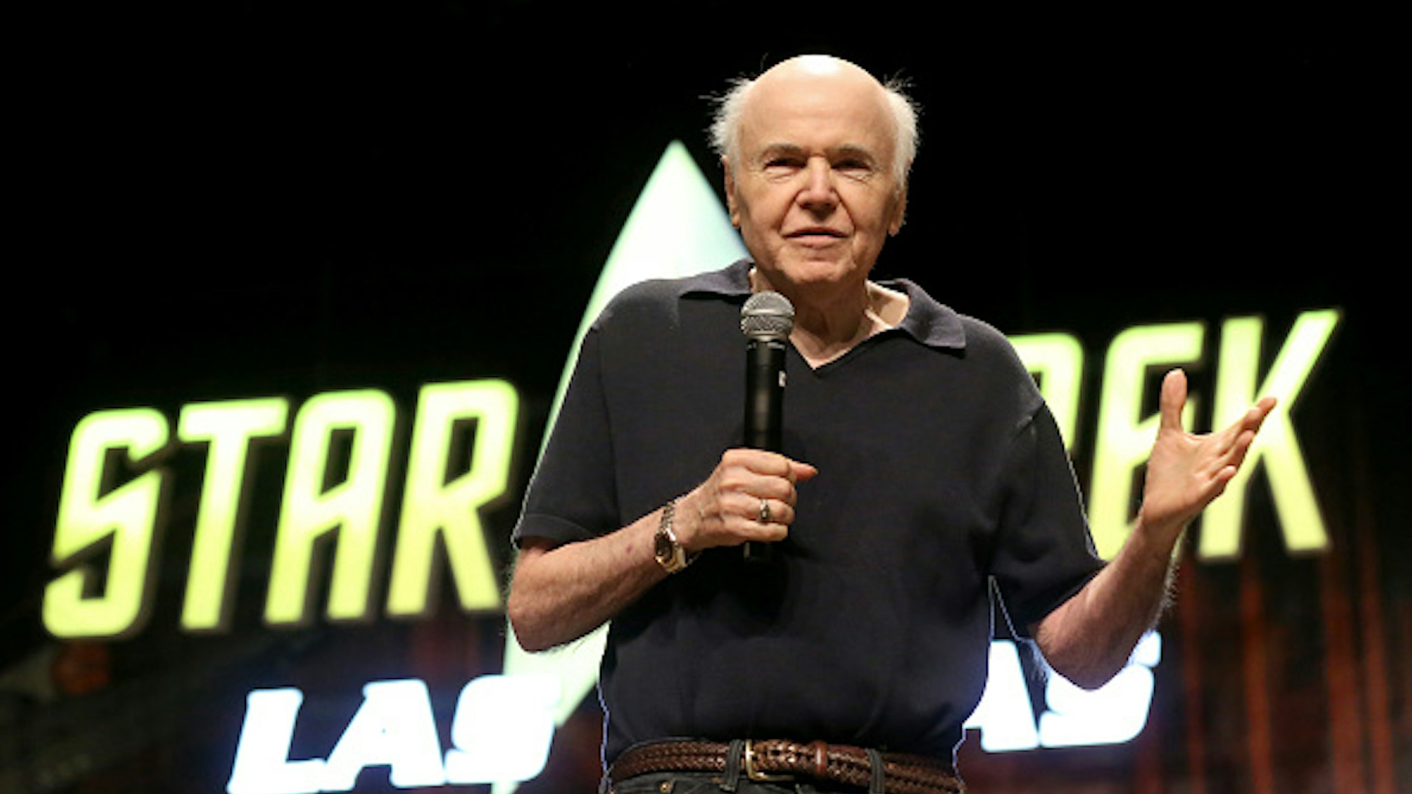 LAS VEGAS, NEVADA - AUGUST 02: Actor Walter Koenig speaks during "The Original Series" panel at the 18th annual Official Star Trek Convention at the Rio Hotel &amp; Casino on August 02, 2019 in Las Vegas, Nevada.