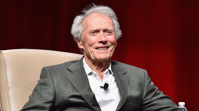 LAS VEGAS, NV - APRIL 22: Recipient of the Fandango Fan Choice award for Favorite Film of 2014, 'American Sniper,' Clint Eastwood speaks onstage during CinemaCon and Warner Bros. Pictures Present The Legend of Cinema Luncheon: A Salute to Clint Eastwood at Caesars Palace during CinemaCon, the official convention of the National Association of Theatre Owners, on April 22, 2015 in Las Vegas, Nevada. (Photo by
