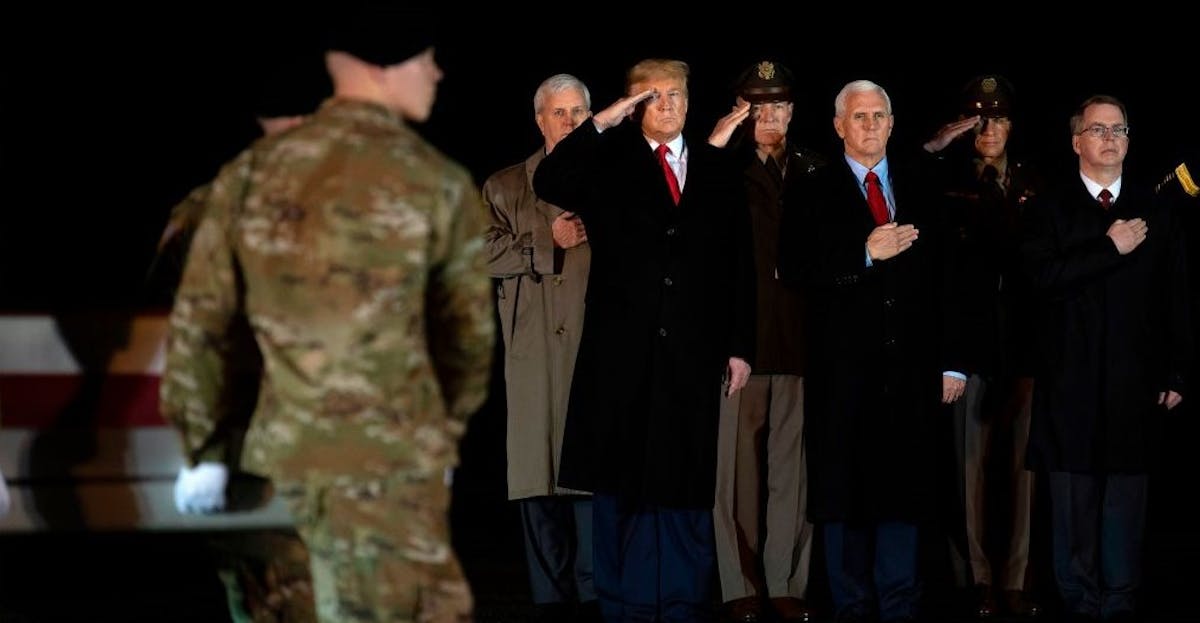 Trump Flies Unannounced To Dover AFB After N.H. Rally To Pay Respects To Two Soldiers Killed In Afghanistan