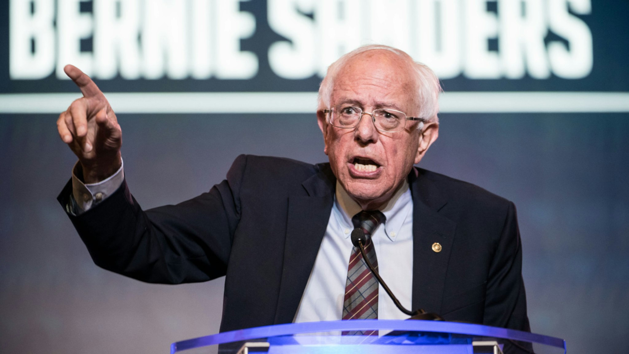 Democratic presidential candidate, Sen. Bernie Sanders (I-VT) speaks to the crowd during the 2019 South Carolina Democratic Party State Convention on June 22, 2019 in Columbia, South Carolina.
