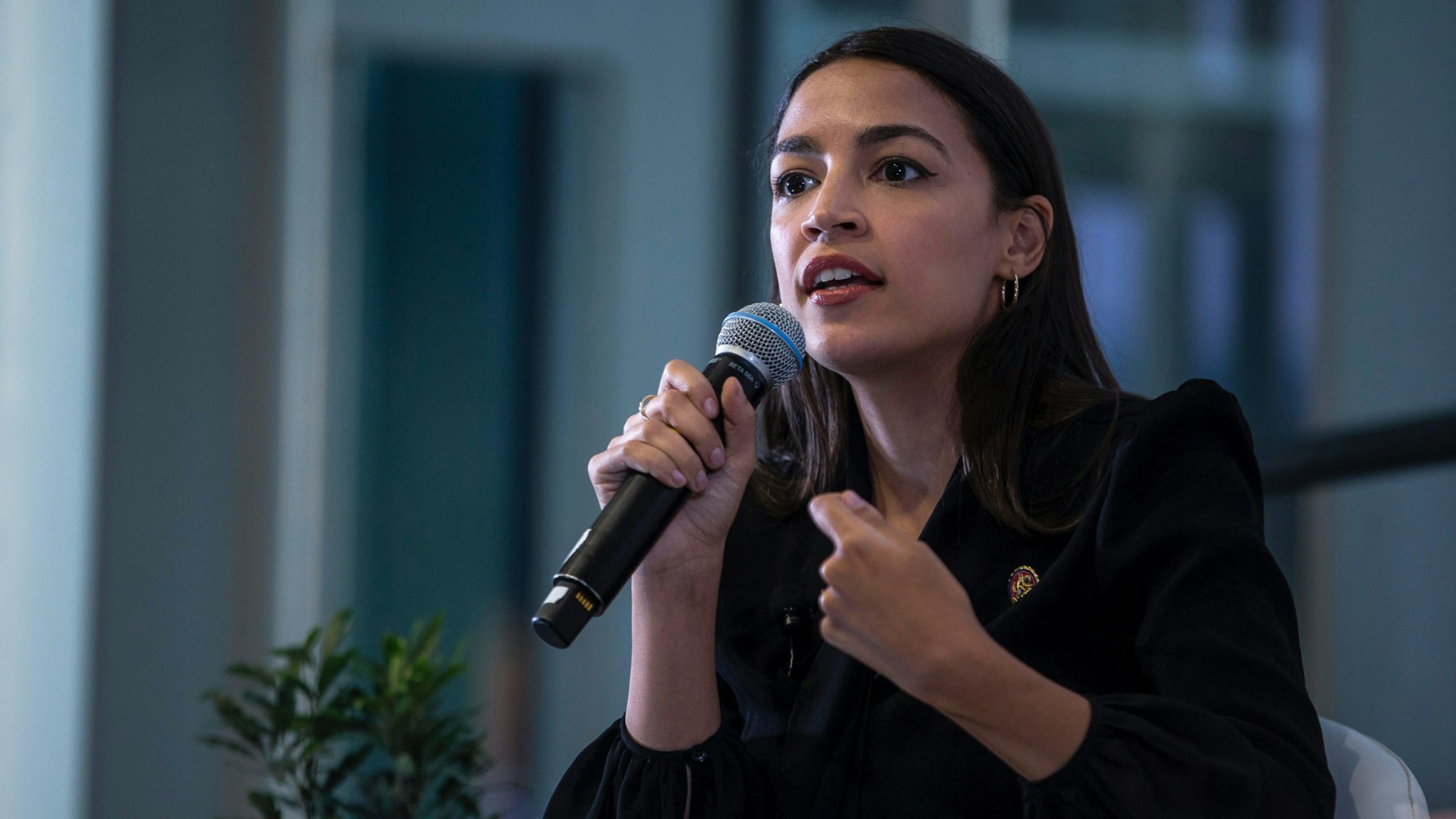Rep. Alexandria Ocasio-Cortez (D-NY) speaks during a town hall hosted by the NAACP on September 11, 2019 in Washington, DC.