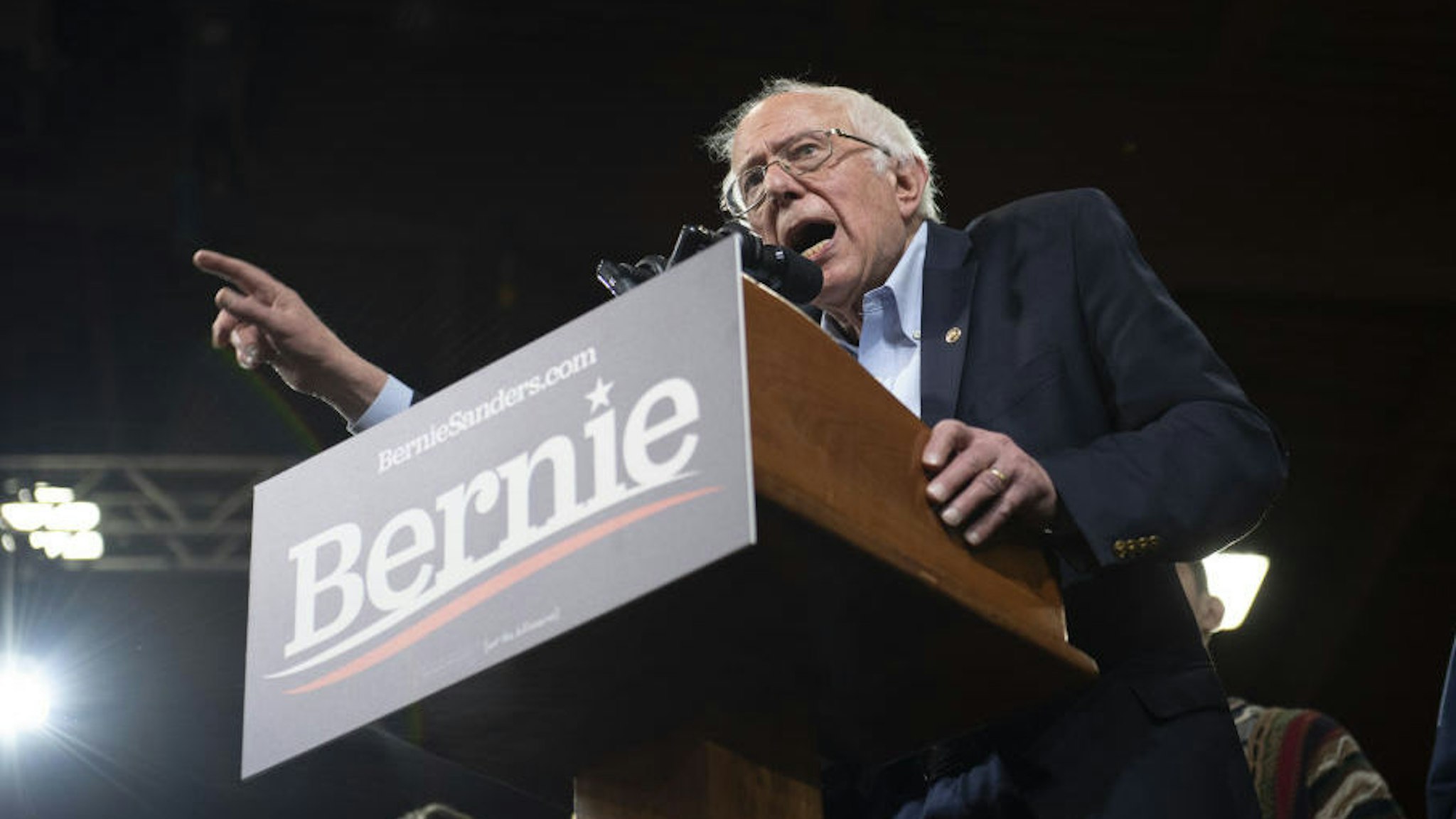 Senator Bernie Sanders, an Independent from Vermont and 2020 presidential candidate, speaks during a primary night rally in Essex Junction, Vermont, U.S., on Tuesday, March 3, 2020. The biggest day of the presidential primary calendar will define the nomination fight for Sanders and Joe Biden and determine whether Michael Bloomberg and Elizabeth Warren have a rationale for carrying on their campaigns. Photographer: Kate Flock/Bloomberg