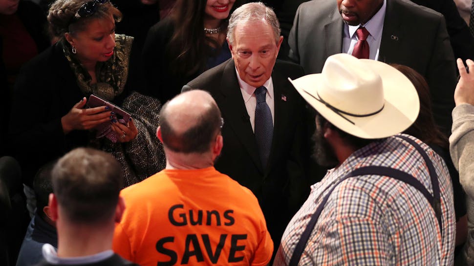 Democratic Presidential Candidate Mike Bloomberg Campaigns Ahead Of Super Tuesday MANASSAS, VA - MARCH 02: Democratic presidential candidate, former New York City mayor Mike Bloomberg speaks with guests of a Fox News town hall held at the Hilton Performing Arts Center at George Mason on March 2, 2020 in Manassas, Virginia. Mr. Bloomberg appeared in the FOX News Town Hall co-moderated by Special Report’s Bret Baier alongside The Story’s Martha MacCallum the evening before voting starts on Super Tuesday.