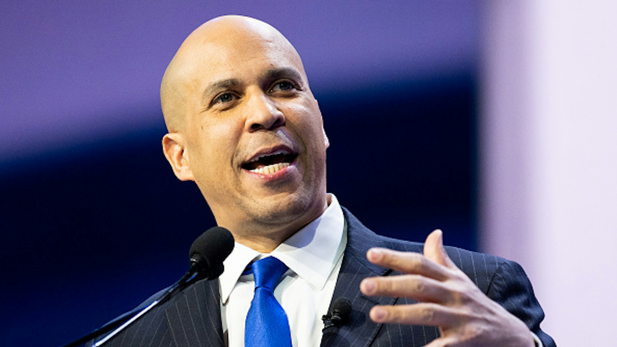 WASHINGTON, UNITED STATES - MARCH 02, 2020: U.S. Senator Cory Booker (D-NJ) speaks at the American Israel Public Affairs Committee Policy Conference.- PHOTOGRAPH BY Michael Brochstein / Echoes Wire/ Barcroft Studios / Future Publishing