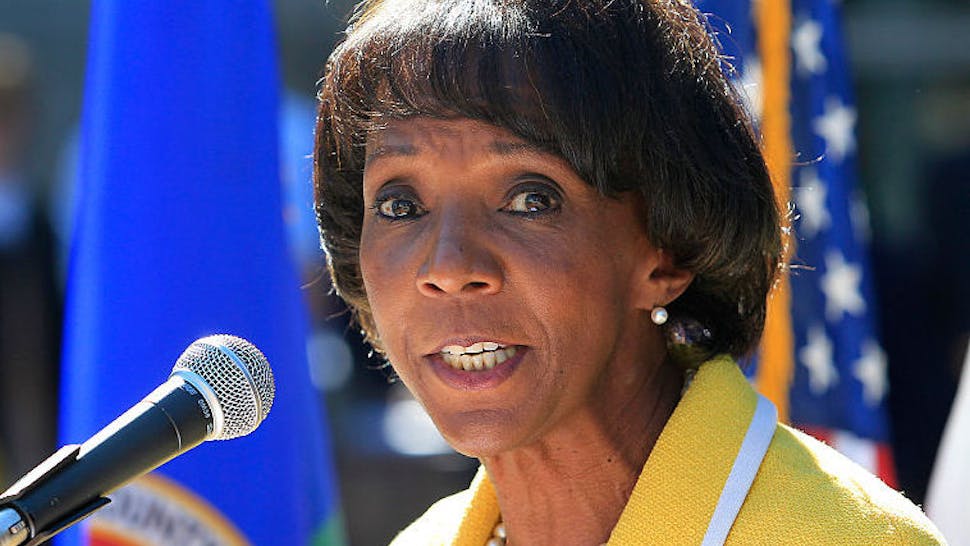 VAN NUYS- SEPTEMBER 17 2014: District Attorney Jackie Lacey speaks during a press conference in fron VAN NUYS- SEPTEMBER 17 2014: District Attorney Jackie Lacey speaks during a press conference in front of Van Nuys Superior Court to announce a pilot mental-health diversion program September 17 2014 in Van Nuys. The Los Angeles County Third District Diversion and Alternative Sentencing Program will offer homeless and seriously mentally ill defendants a chance at services and housing as an alternative to jail.