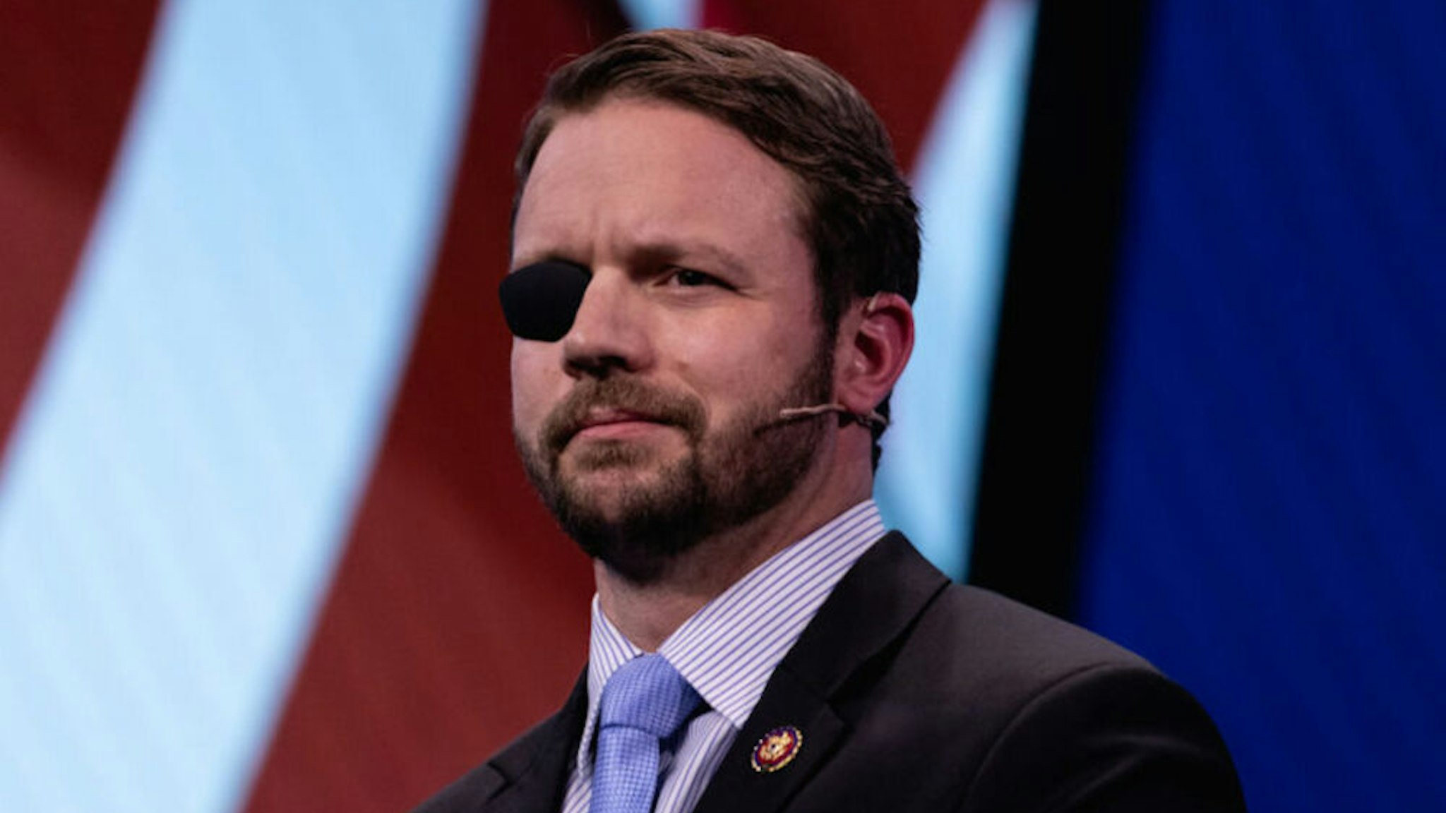 Rep. Dan Crenshaw (R-TX), speaks at the 2019 American Israel Public Affairs Committee (AIPAC) Policy Conference, at the Walter E. Washington Convention Center in Washington, D.C., on Monday, March 25, 2019