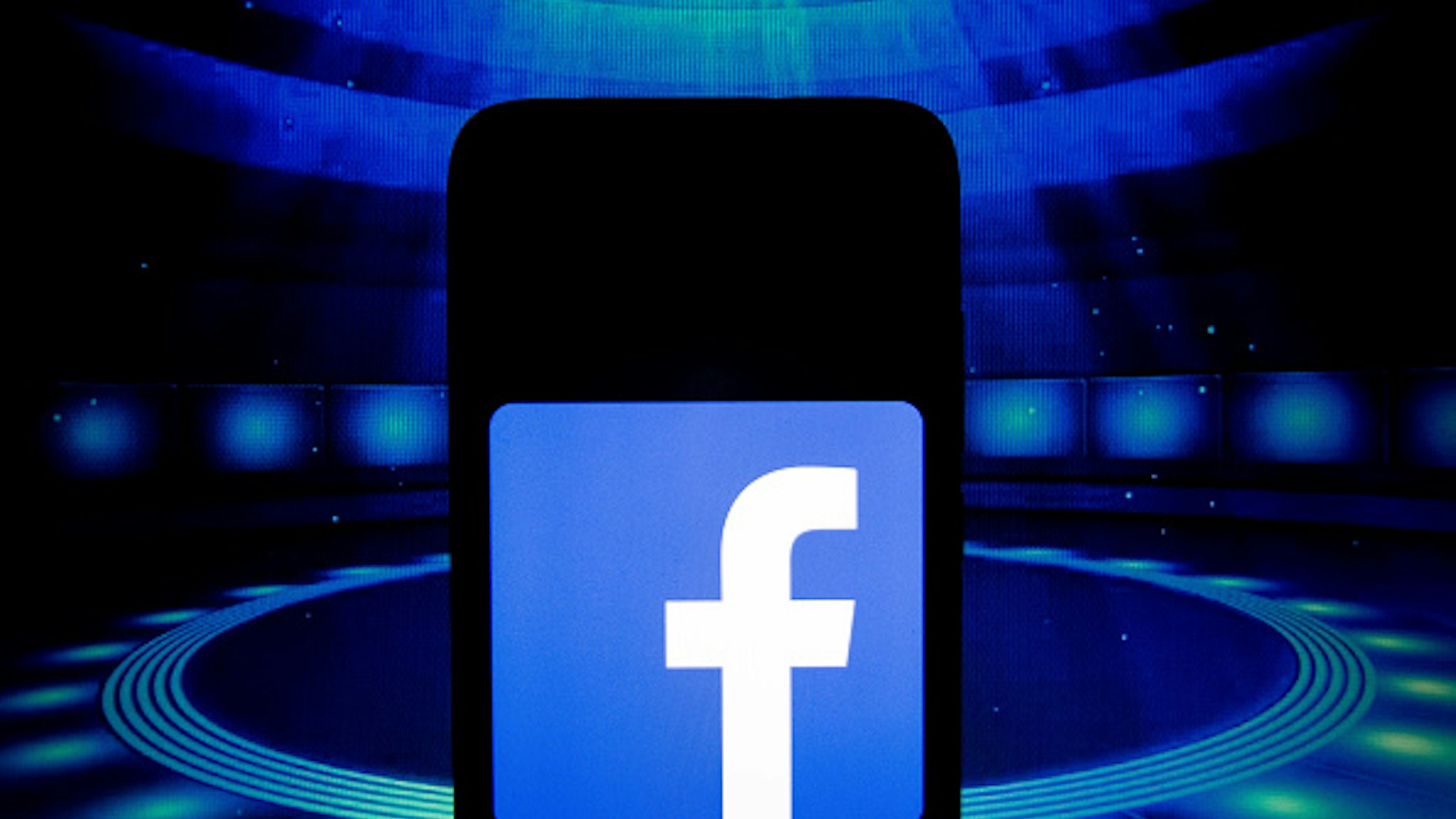 In this photo illustration a Facebook App logo is displayed on a smartphone on March 14, 2020 in Athens, Greece.