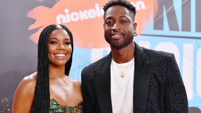 Gabrielle Union and Dwyane Wade attend Nickelodeon Kids' Choice Sports 2019 at Barker Hangar on July 11, 2019 in Santa Monica, California.